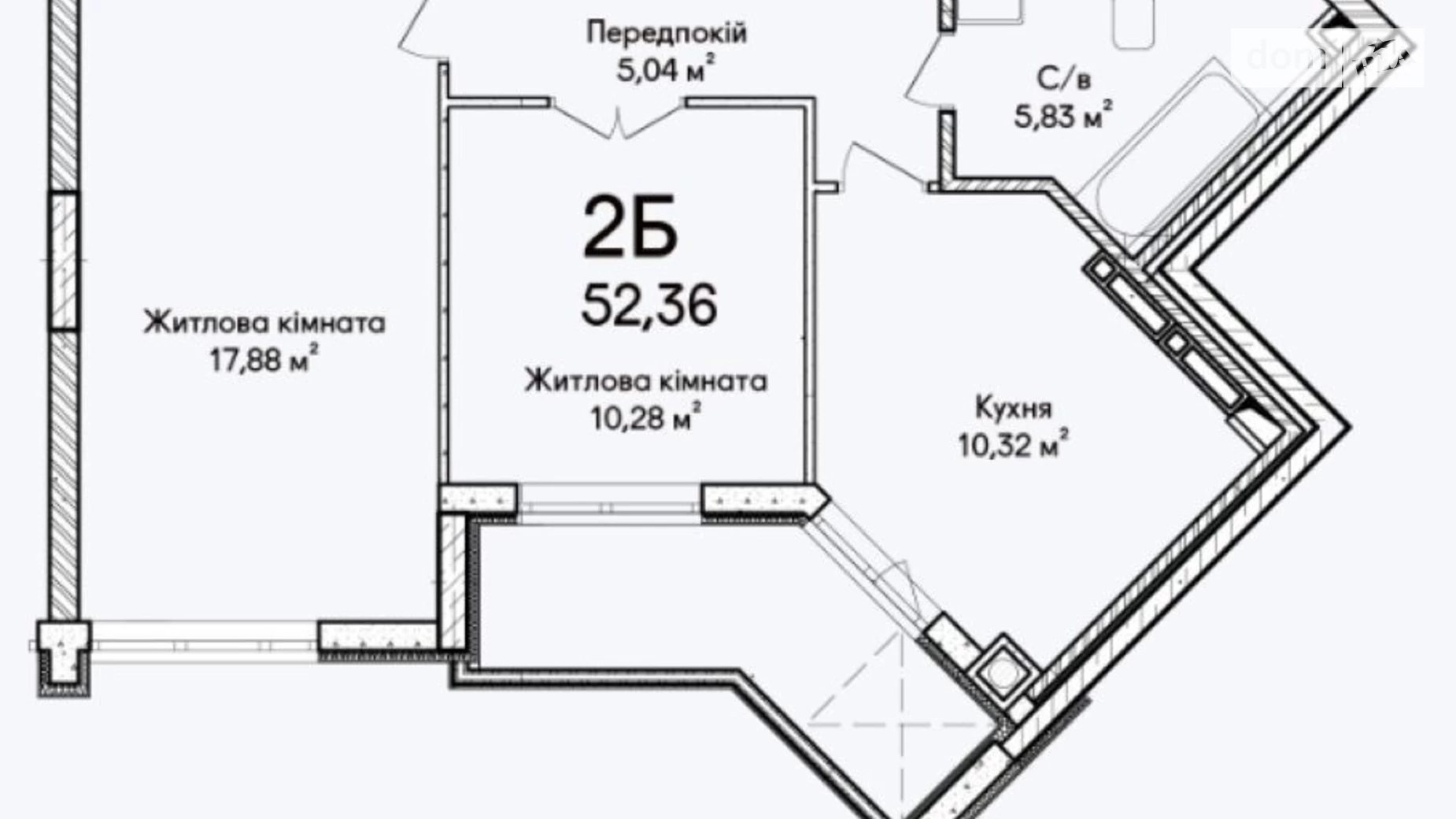 Продается 2-комнатная квартира 52 кв. м в Ирпене, ул. Достоевского, 1