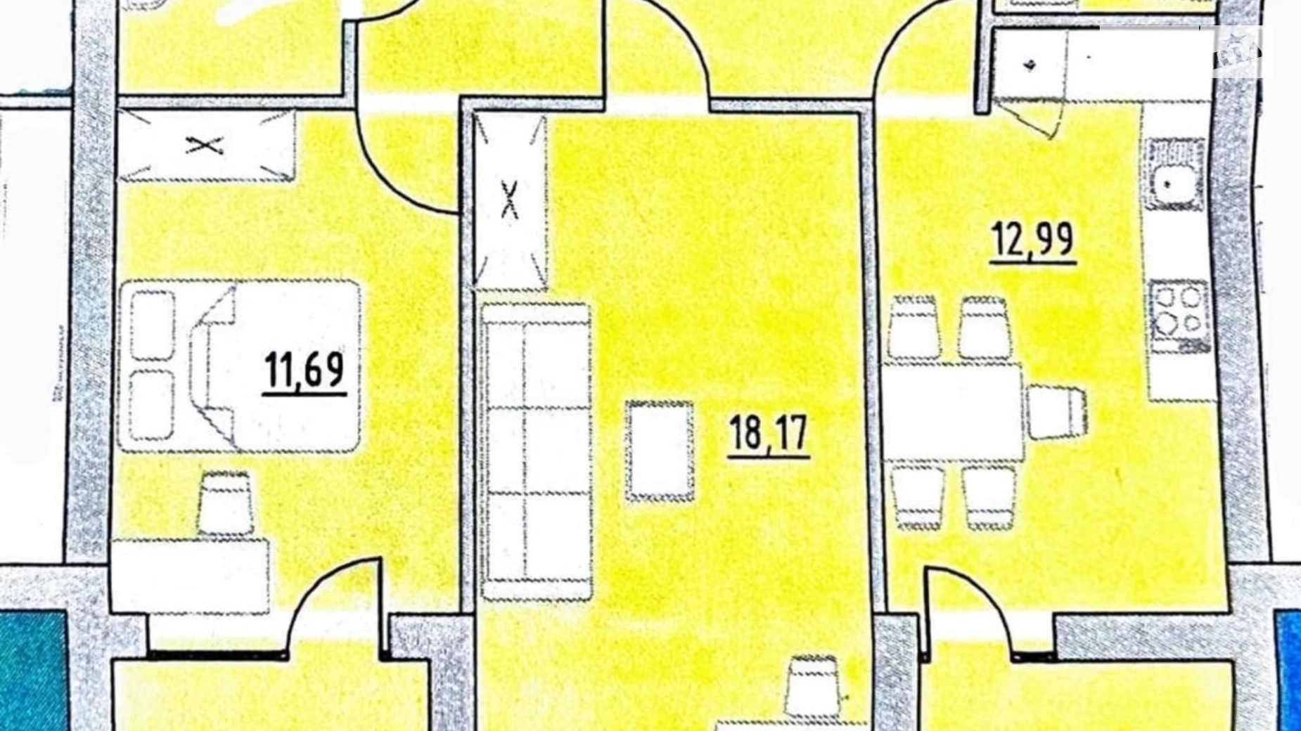 Продається 2-кімнатна квартира 69 кв. м у Львові, вул. Залізнична