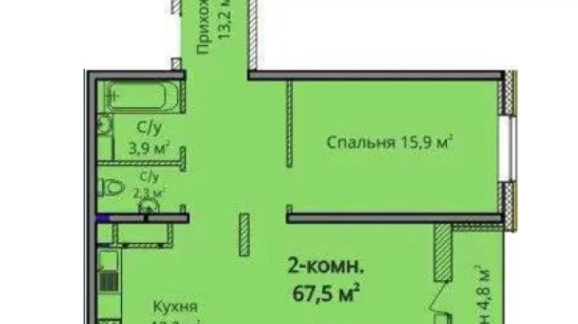 Продается 2-комнатная квартира 68 кв. м в Одессе, ул. Жаботинского, 54А - фото 5