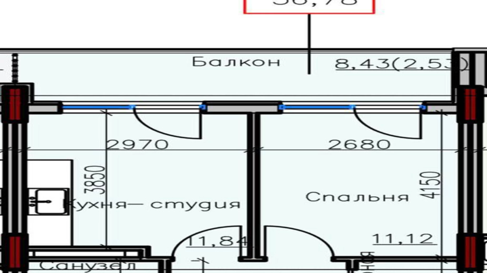 Продается 1-комнатная квартира 38 кв. м в Одессе, ул. Дмитрия Донского, 59