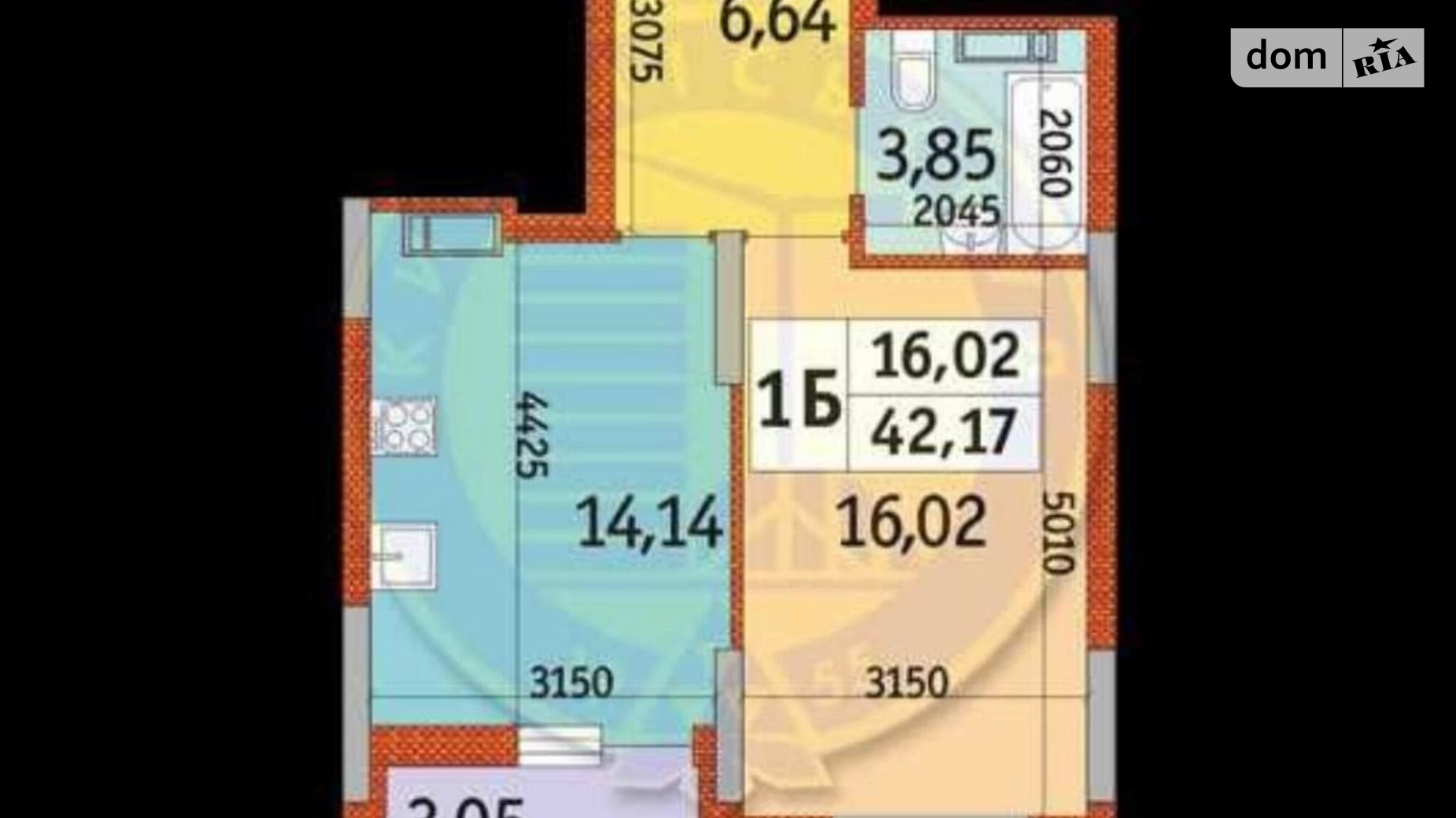 Продается 1-комнатная квартира 42 кв. м в Киеве