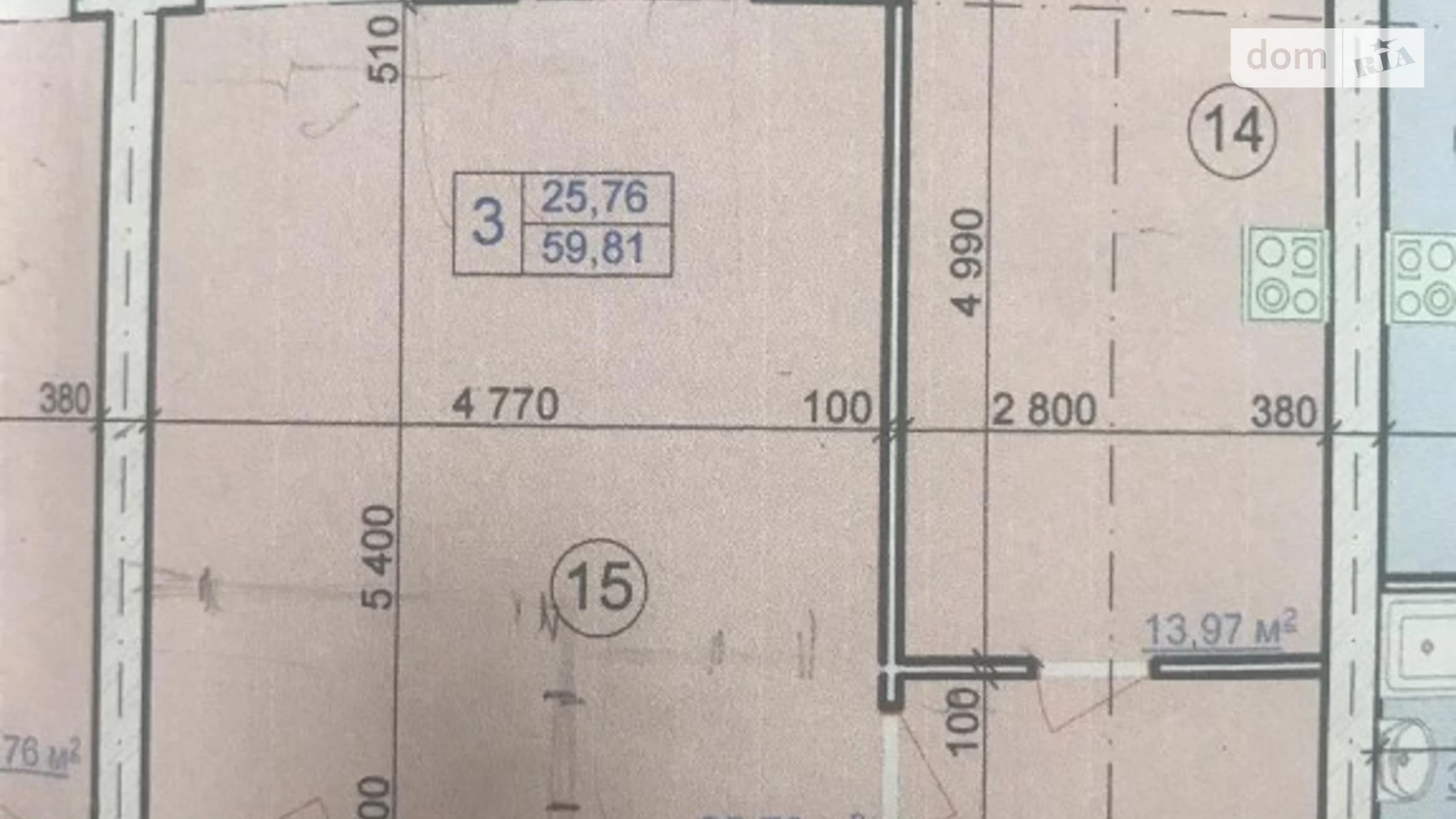 Продается 1-комнатная квартира 65 кв. м в Виннице, ул. Полевая