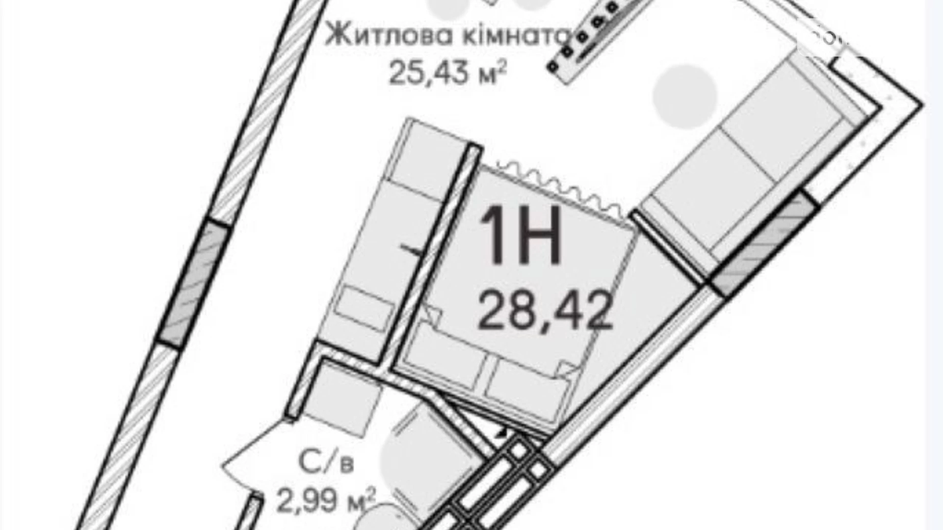 Продается 1-комнатная квартира 28 кв. м в Ирпене, ул. Достоевского, 1