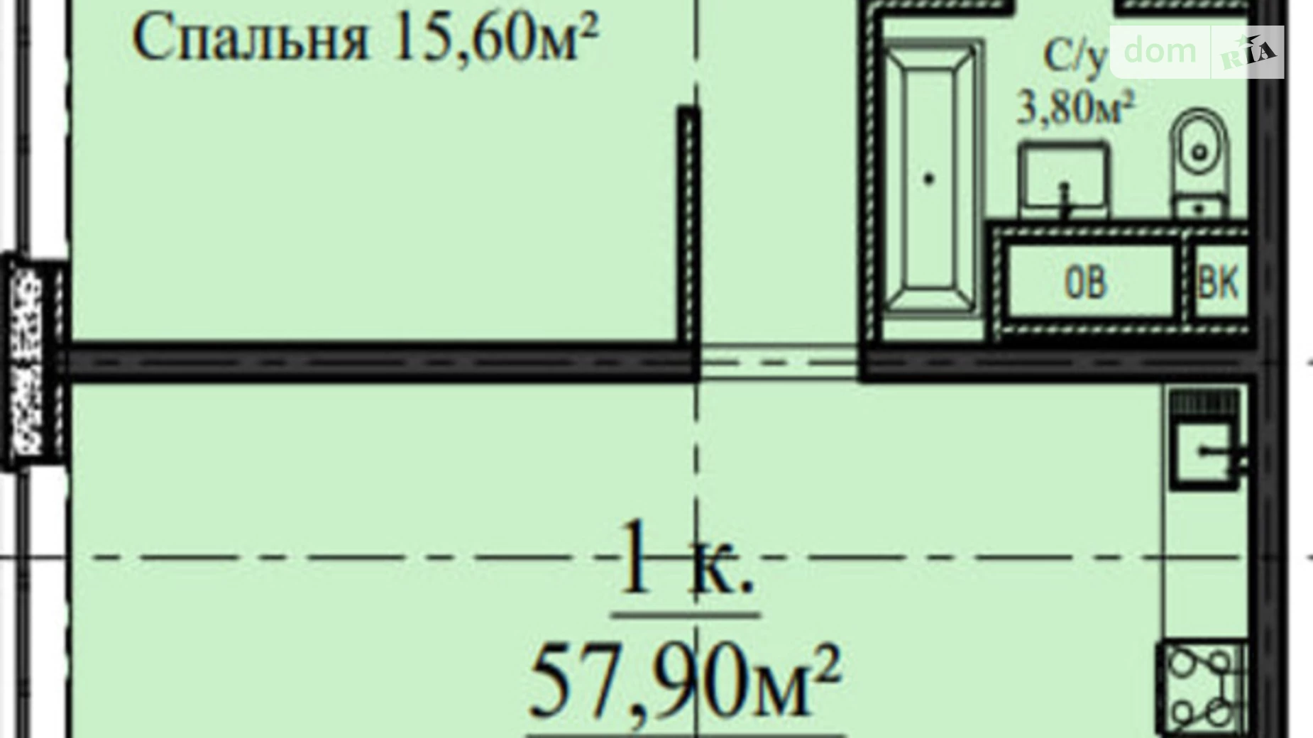 Продается 1-комнатная квартира 57.9 кв. м в Одессе, плато Гагаринское - фото 4
