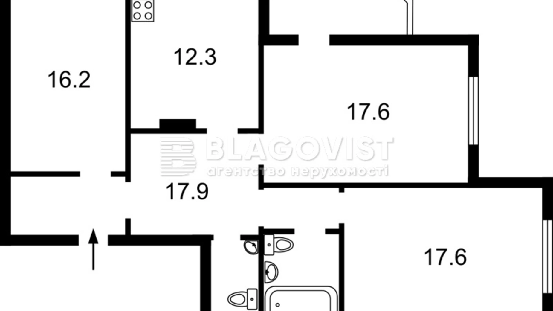 Продається 3-кімнатна квартира 93 кв. м у Києві, пров. Моторний, 11Б