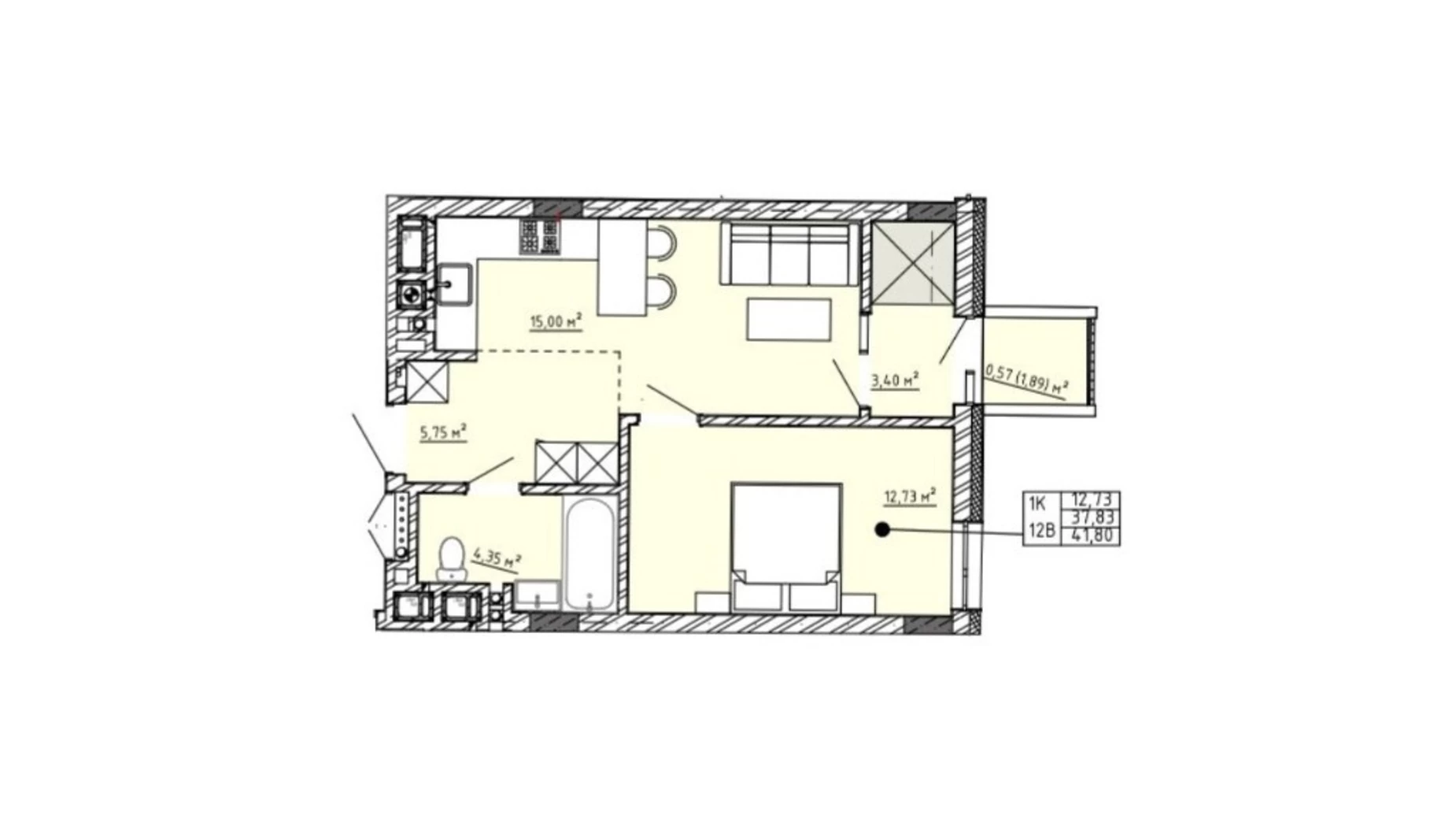 Продается 1-комнатная квартира 41 кв. м в Львове, ул. Орлика - фото 2