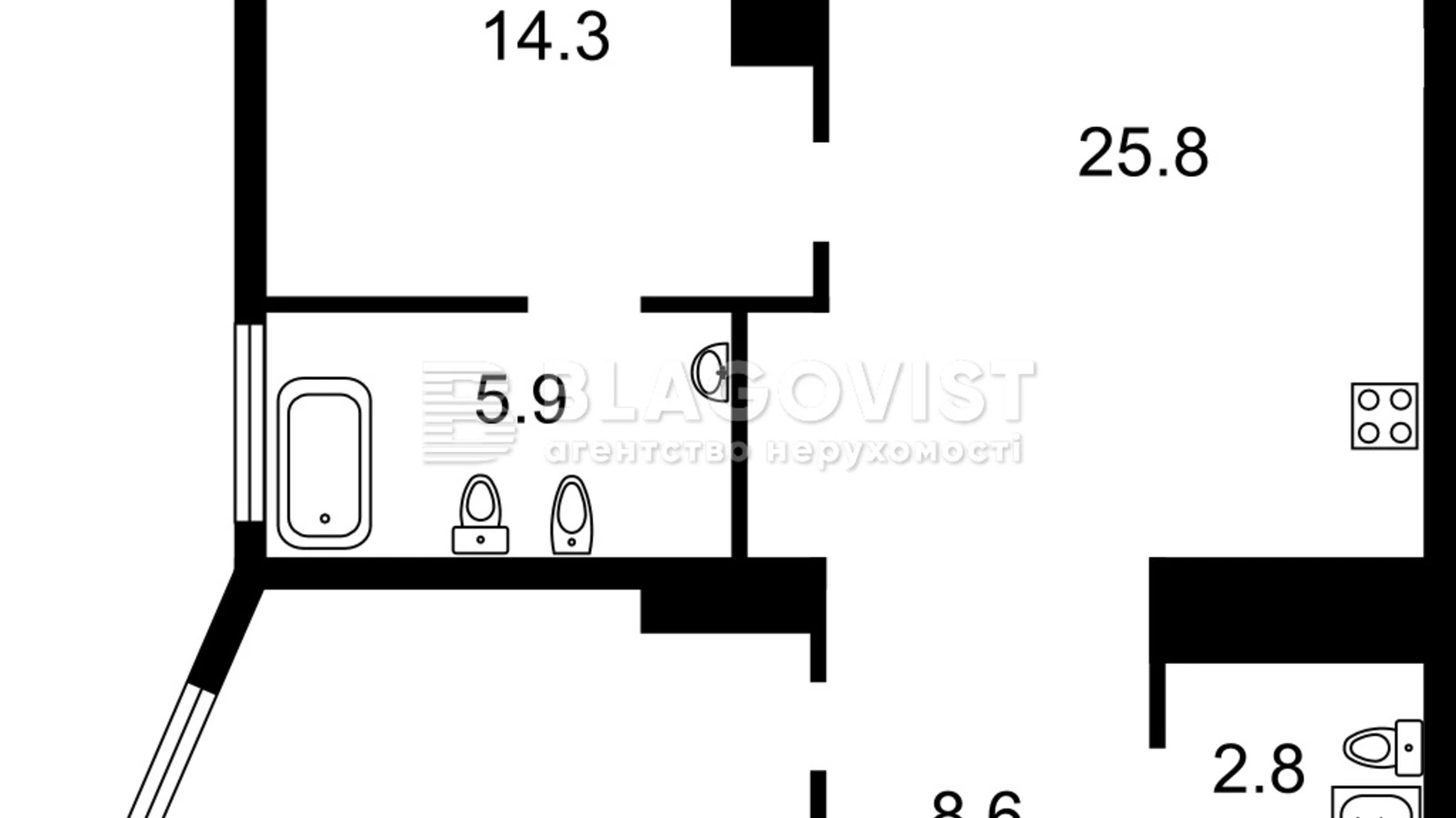 Продается 3-комнатная квартира 72 кв. м в Киеве, ул. Васильковская, 1