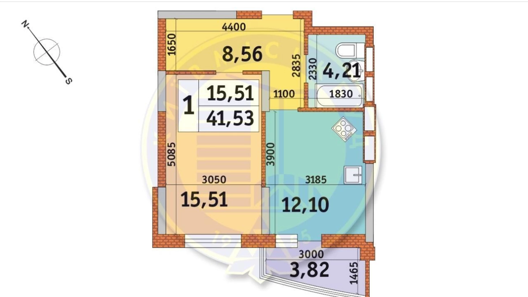 Продается 1-комнатная квартира 41 кв. м в Киеве, ул. Кадетский Гай, 12 - фото 5