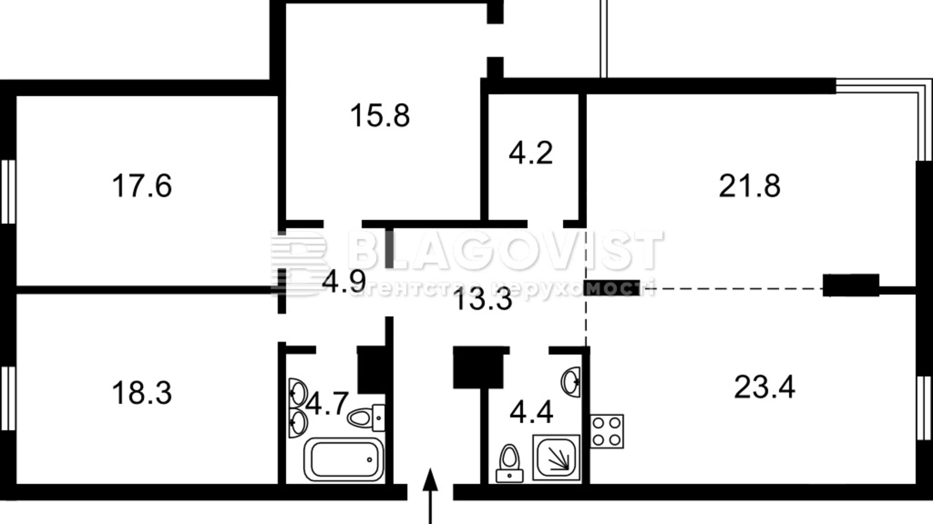 Продается 4-комнатная квартира 128.7 кв. м в Киеве, ул. Евгения Маланюка(Сагайдака), 101