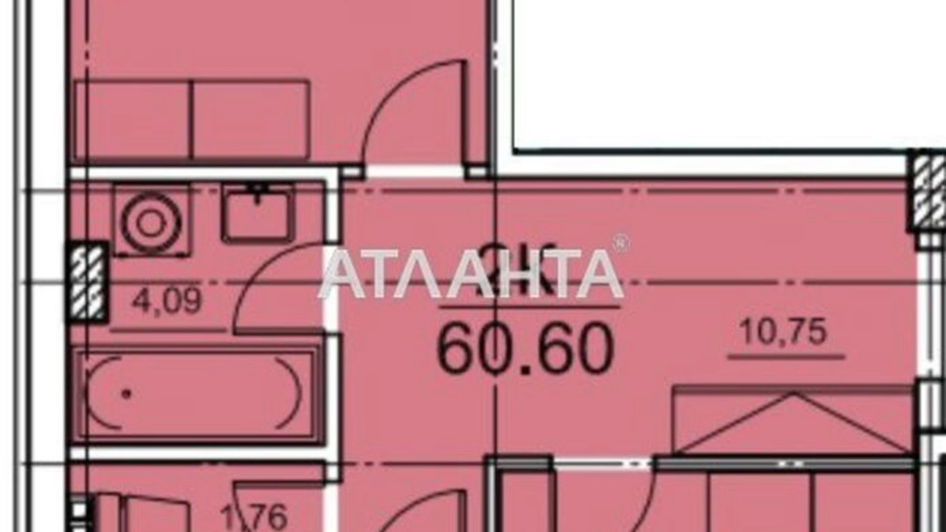 Продається 2-кімнатна квартира 61 кв. м у Одесі, пров. Вокзальний