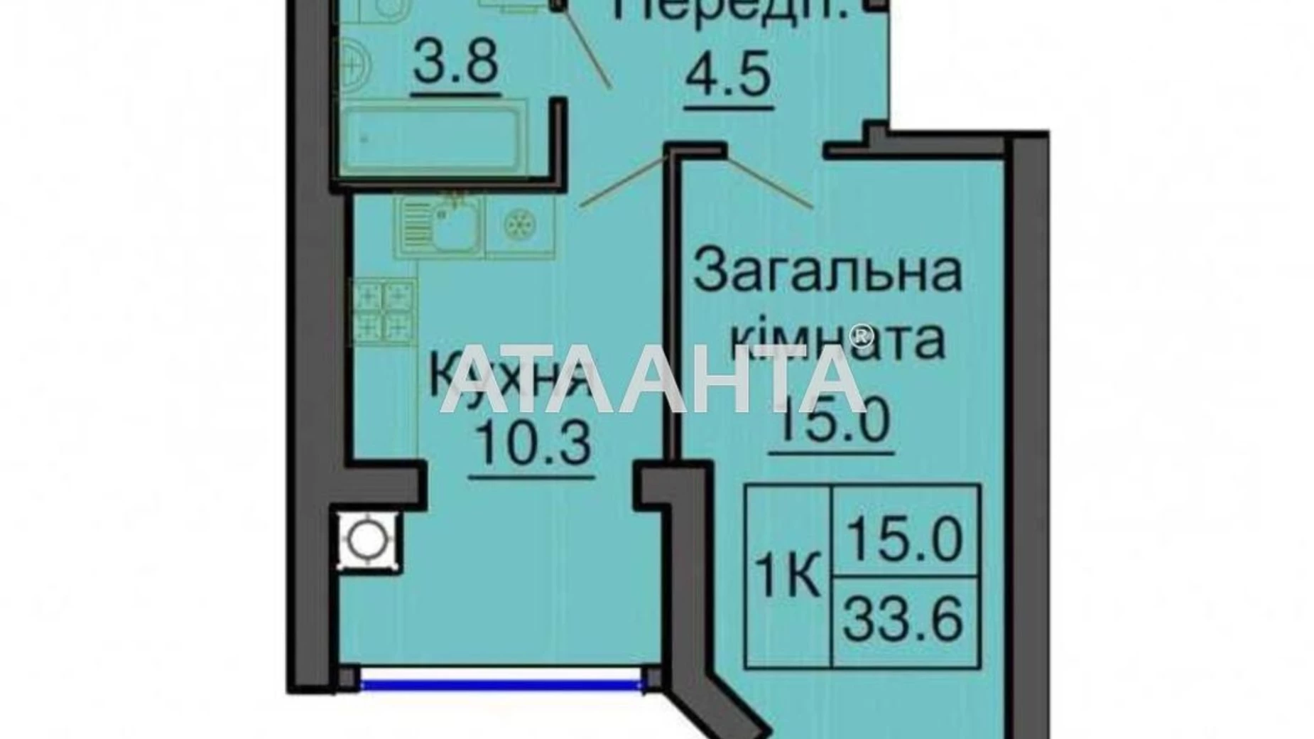 Продается 1-комнатная квартира 34 кв. м в Киеве, просп. Мира - фото 4