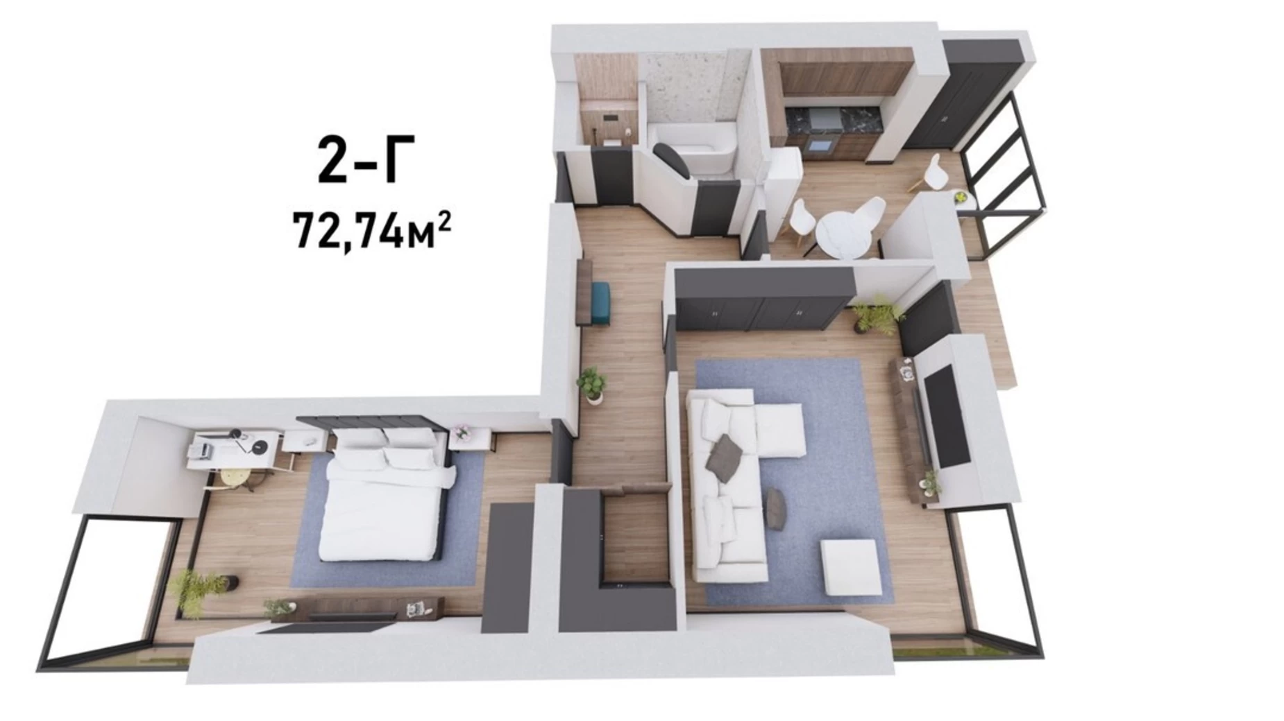 Продается 2-комнатная квартира 70.1 кв. м в Тарасово, ул. Боголюбская, 116Г