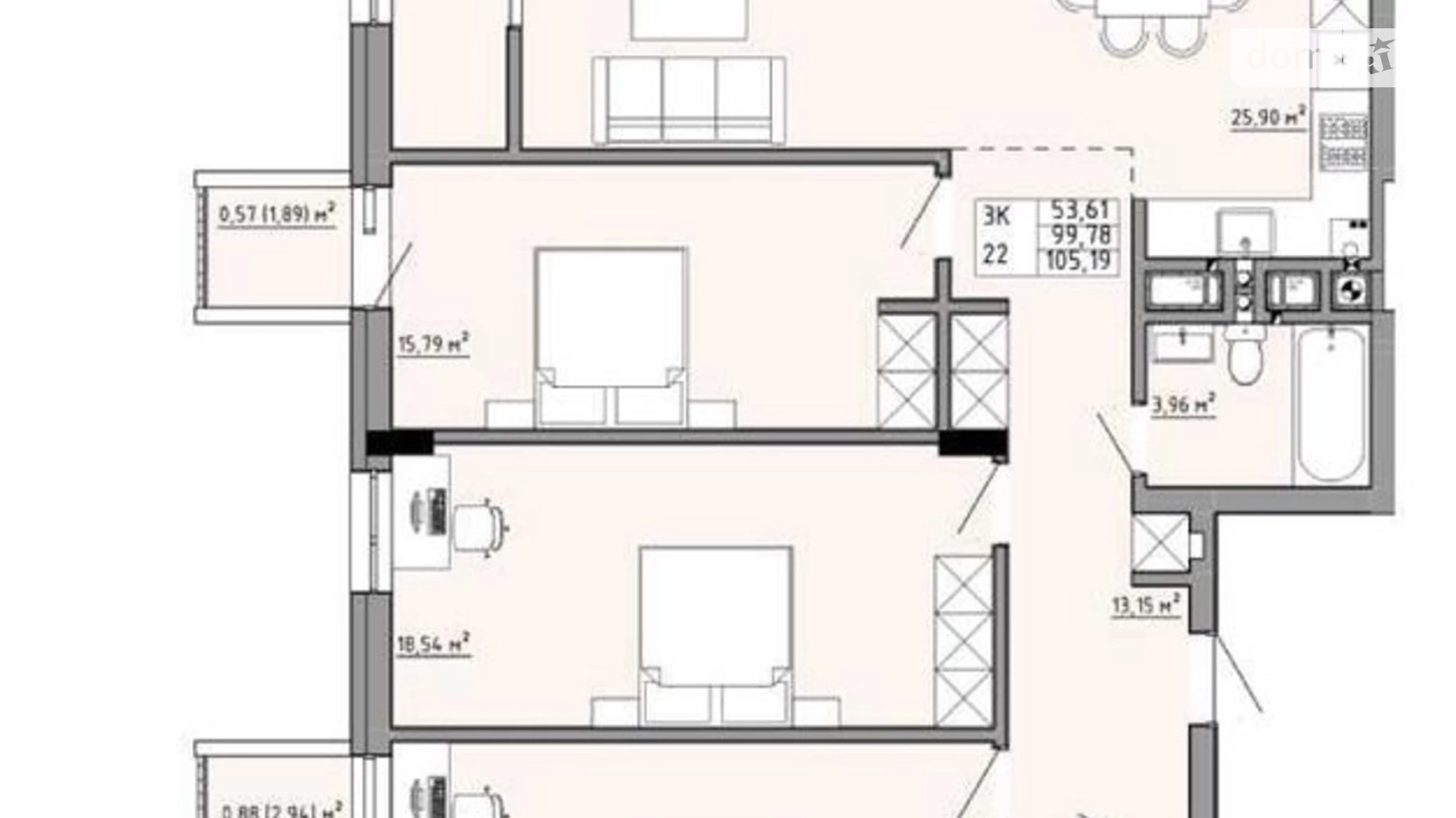 Продається 3-кімнатна квартира 105 кв. м у Львові - фото 2