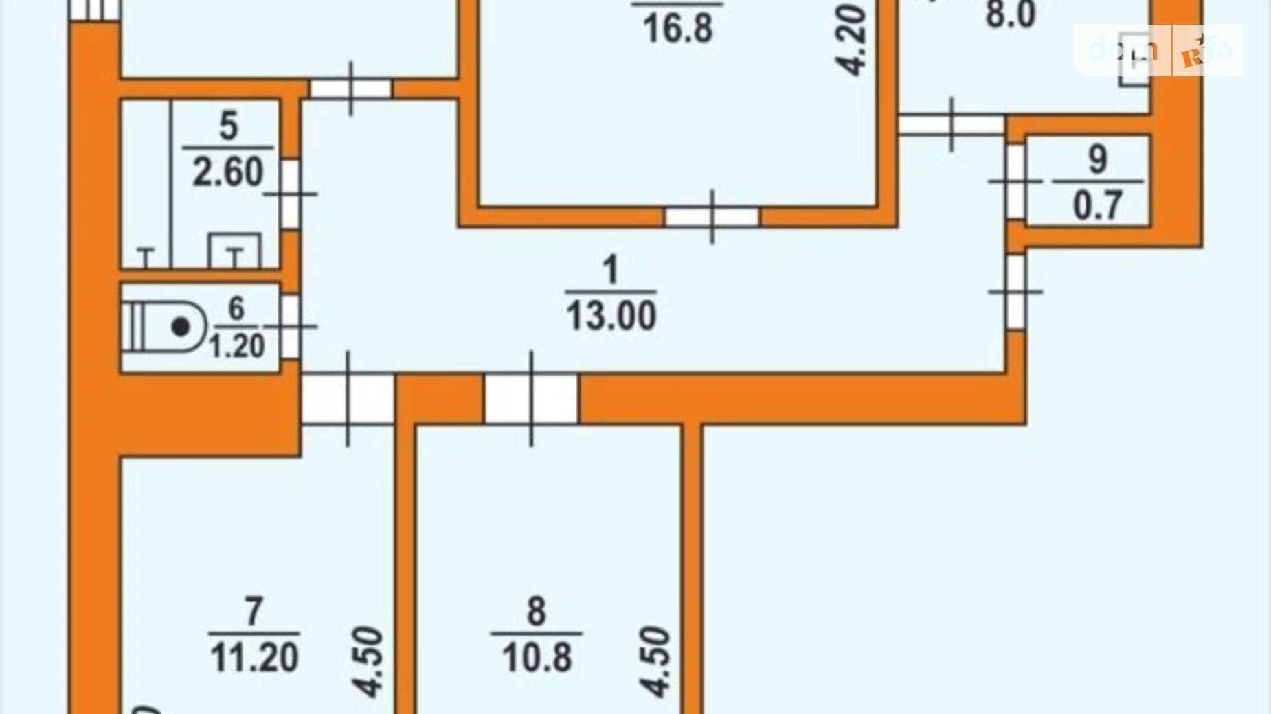 Продається 4-кімнатна квартира 77 кв. м у Миколаєві, вул. Глинки