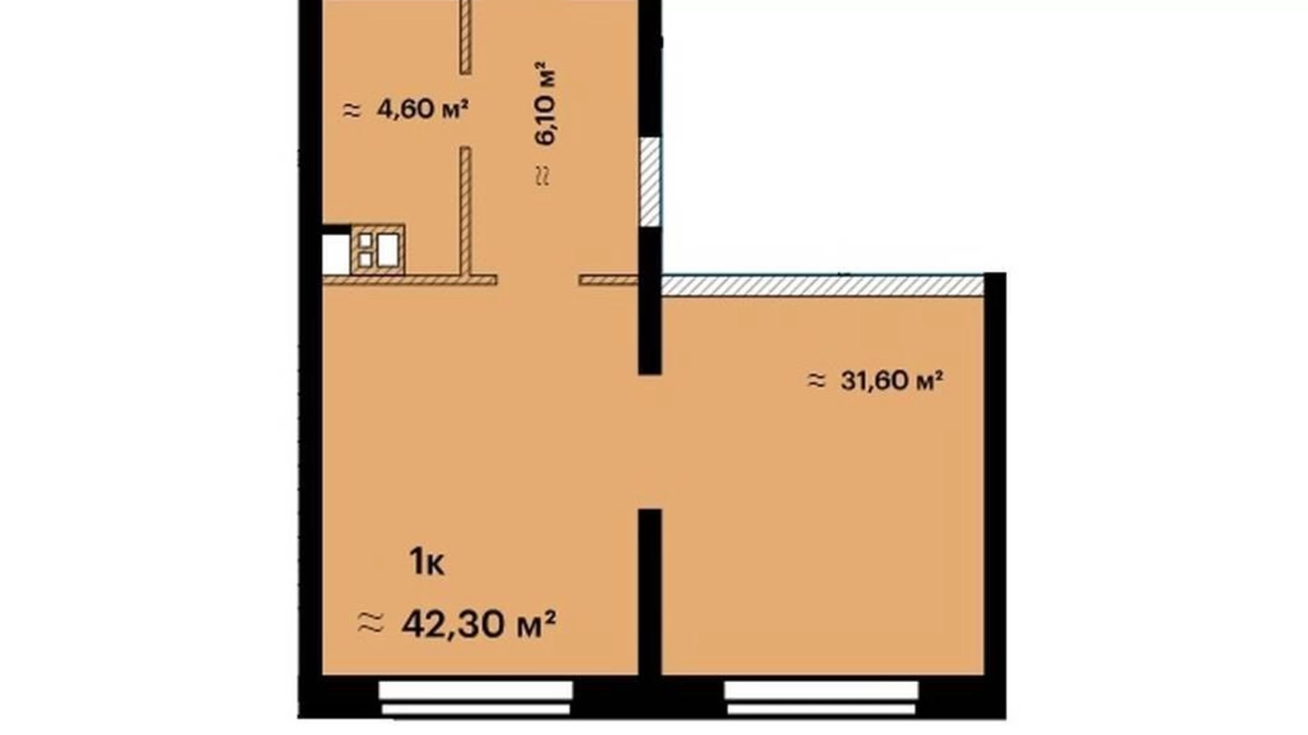 Продається 1-кімнатна квартира 42.3 кв. м у Одесі, вул. Літературна, 10