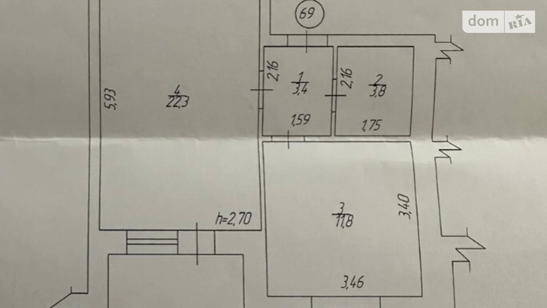 Продается 1-комнатная квартира 46 кв. м в Виннице