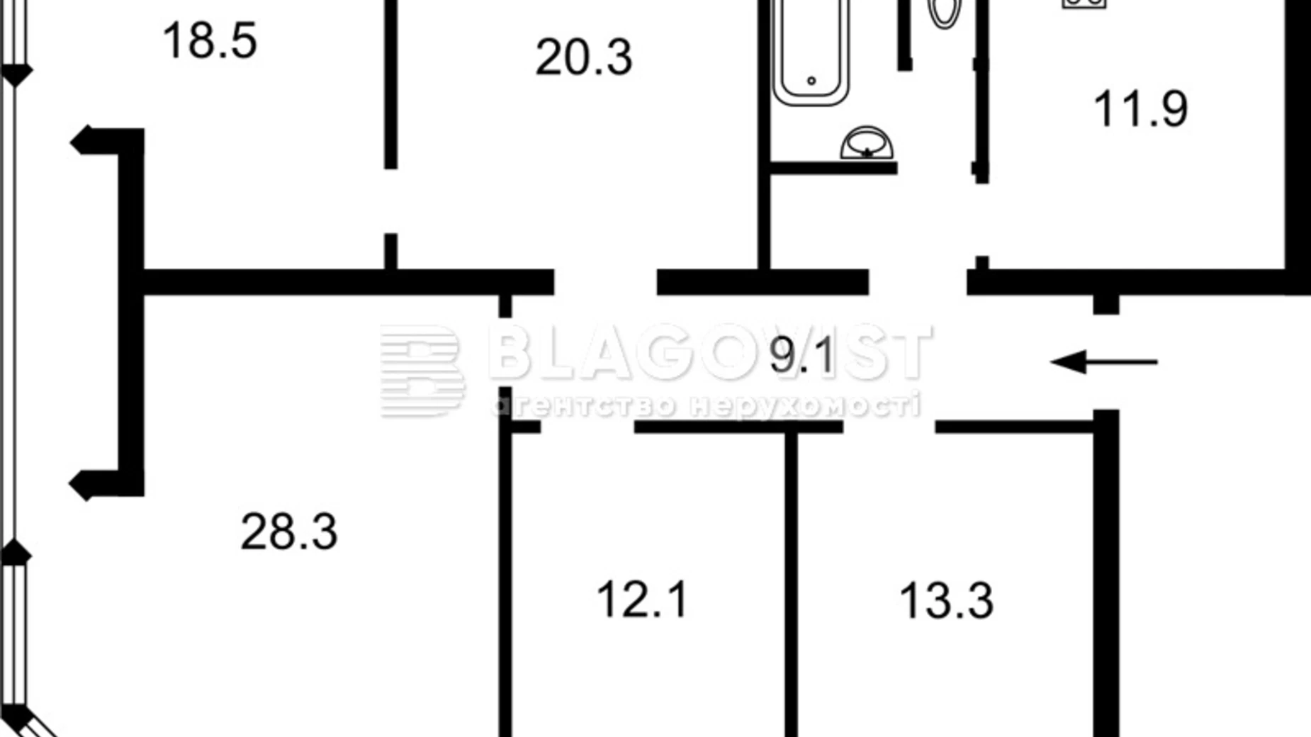 Продается 5-комнатная квартира 122 кв. м в Киеве, ул. Заньковецкой, 5/2 - фото 3