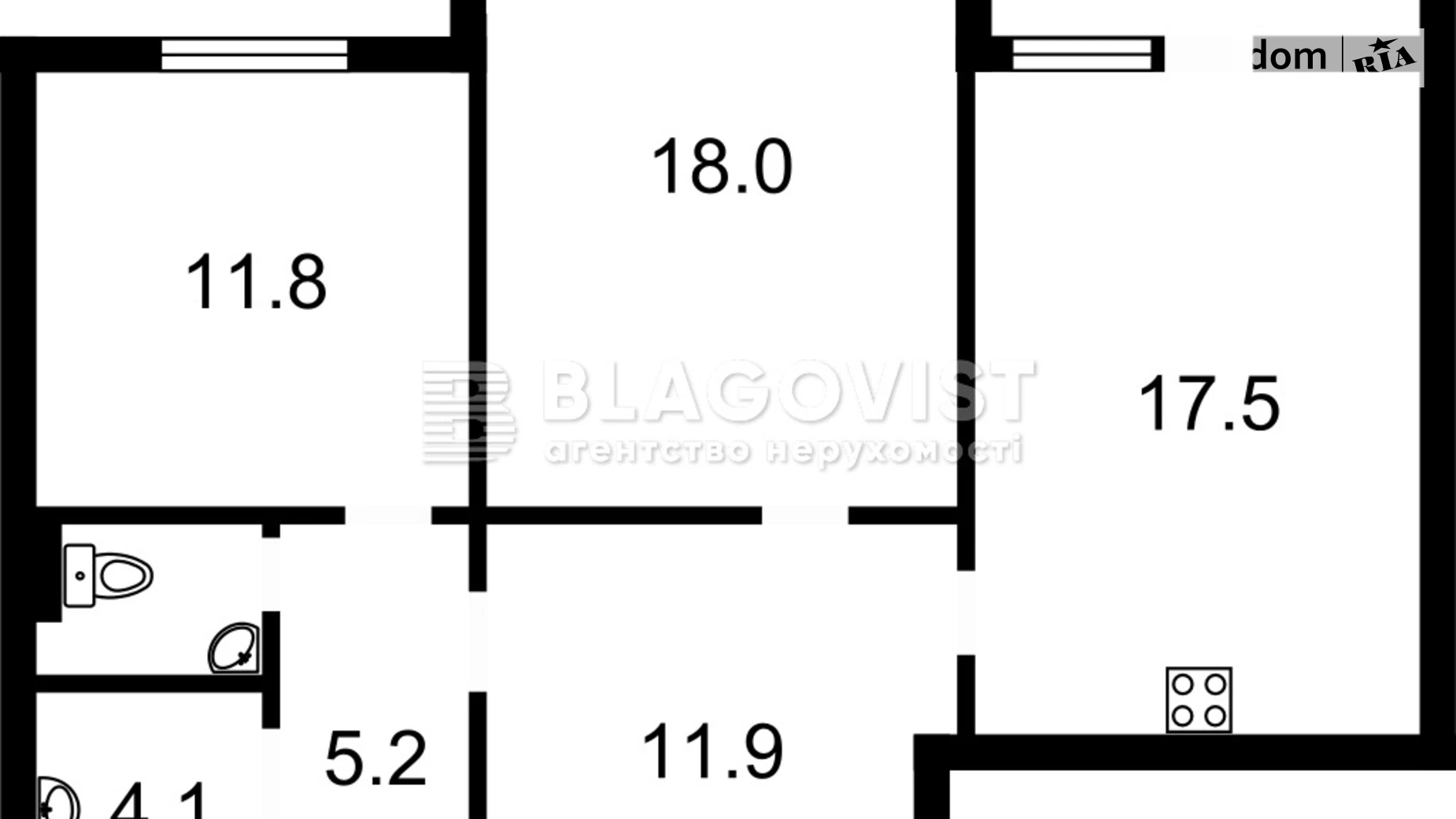 Продается 2-комнатная квартира 72.9 кв. м в Киеве, ул. Ревуцкого, 54