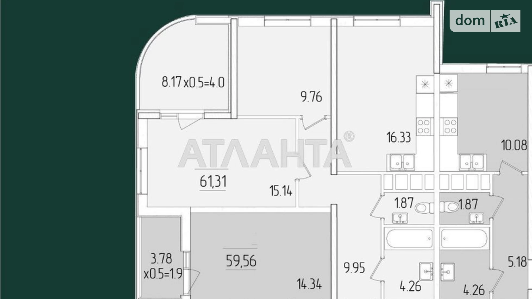 Продается 2-комнатная квартира 61.3 кв. м в Одессе, ул. Краснова