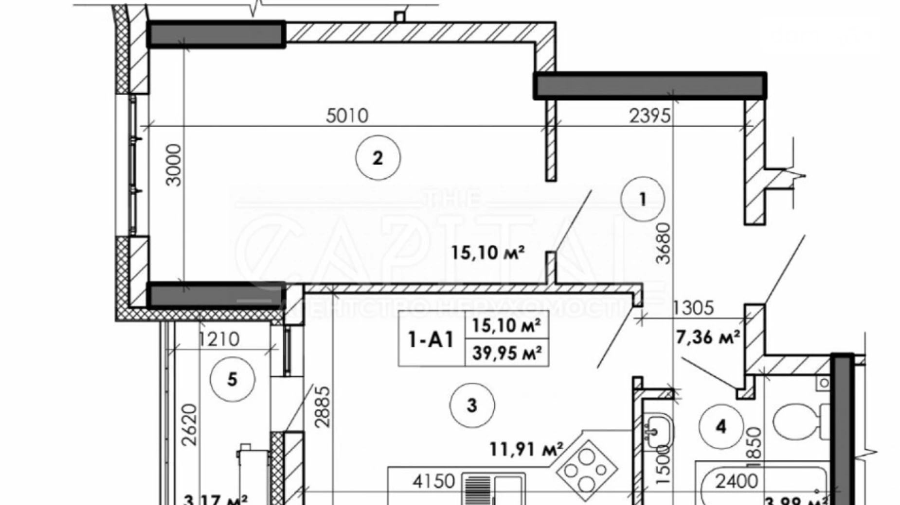 Продается 1-комнатная квартира 40 кв. м в Киеве, ул. Жулянская