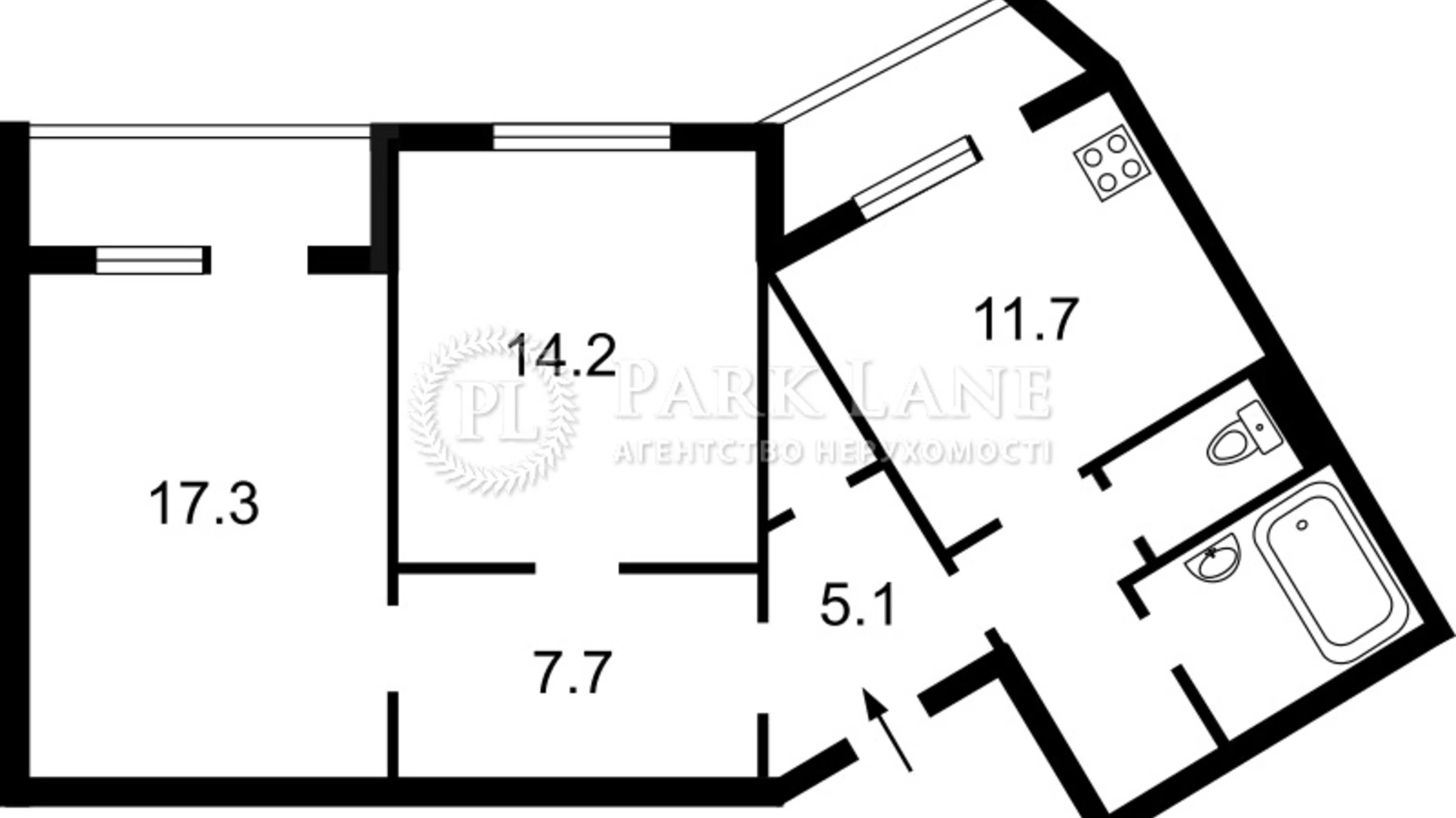 Продается 2-комнатная квартира 73 кв. м в Киеве, ул. Чавдар Елизаветы, 22