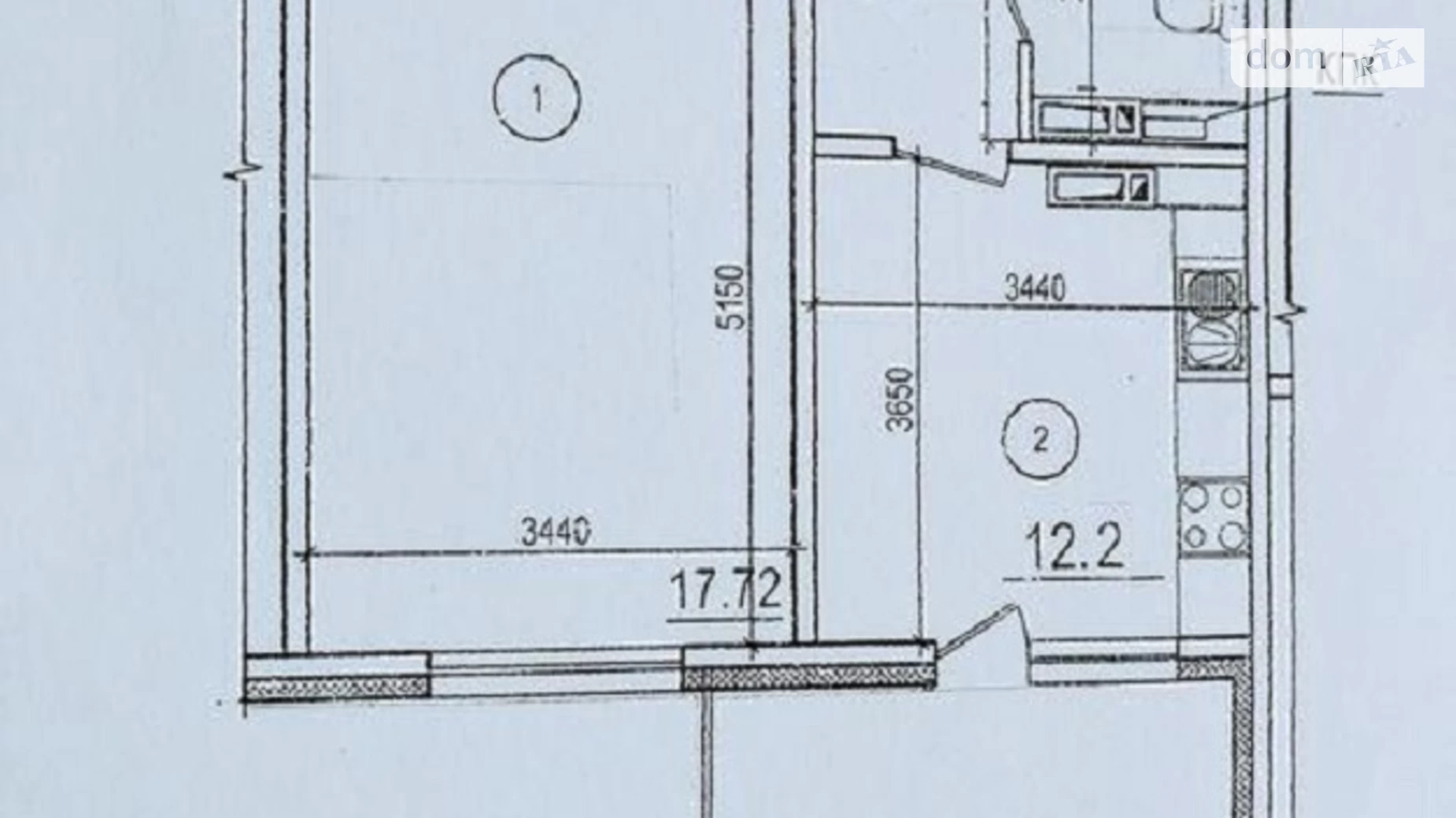 Продается 1-комнатная квартира 51.4 кв. м в Киеве, пер. Моторный, 11Б