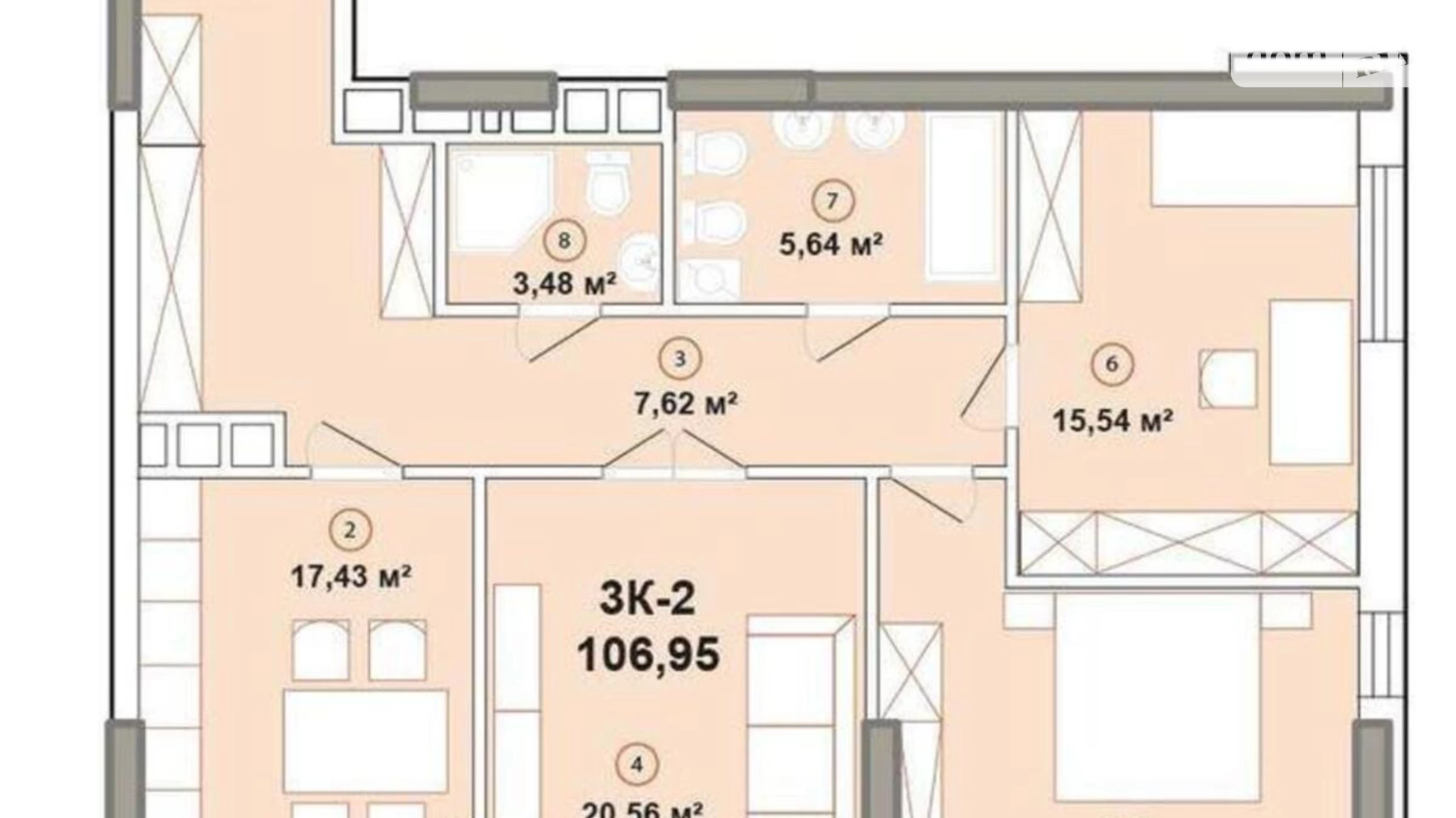 Продается 2-комнатная квартира 107 кв. м в Киеве, ул. Зверинецкая, 72