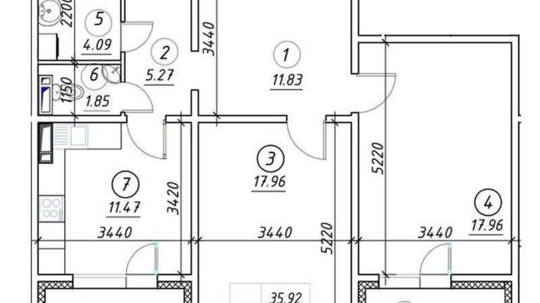 Продается 2-комнатная квартира 72 кв. м в Киеве, ул. Полесская