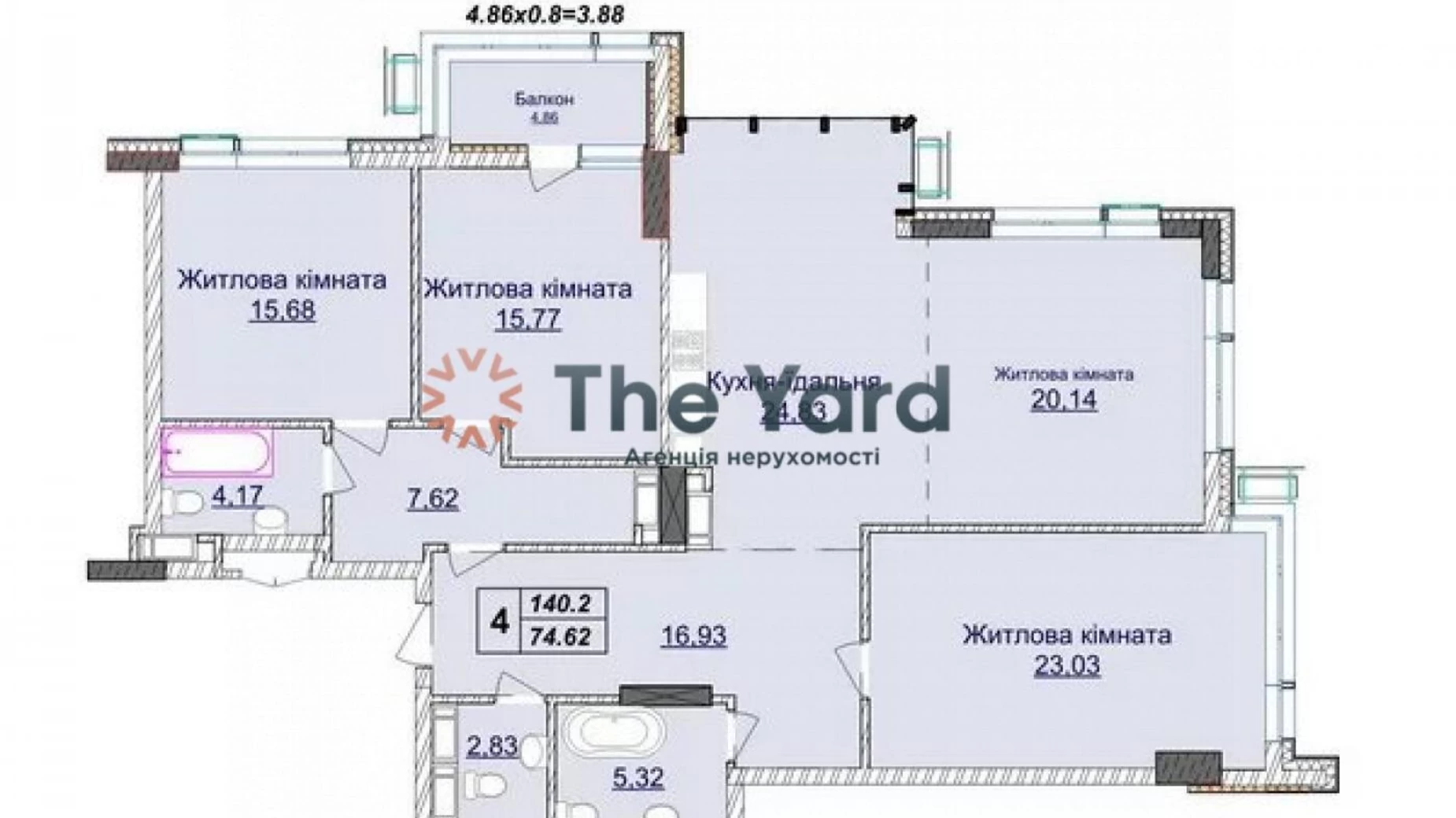 Продается 4-комнатная квартира 140 кв. м в Киеве, ул. Андрея Верхогляда(Драгомирова), 19 - фото 2