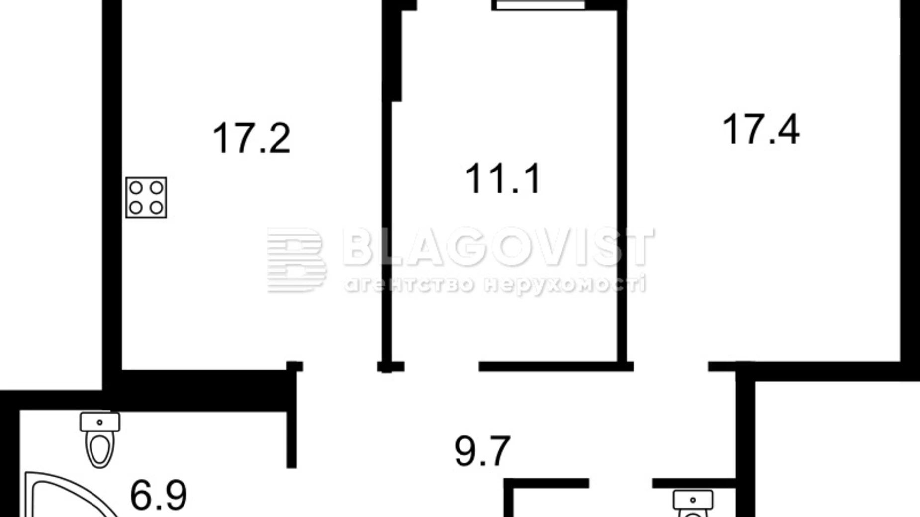 Продается 2-комнатная квартира 67.9 кв. м в Киеве, ул. Причальная, 11