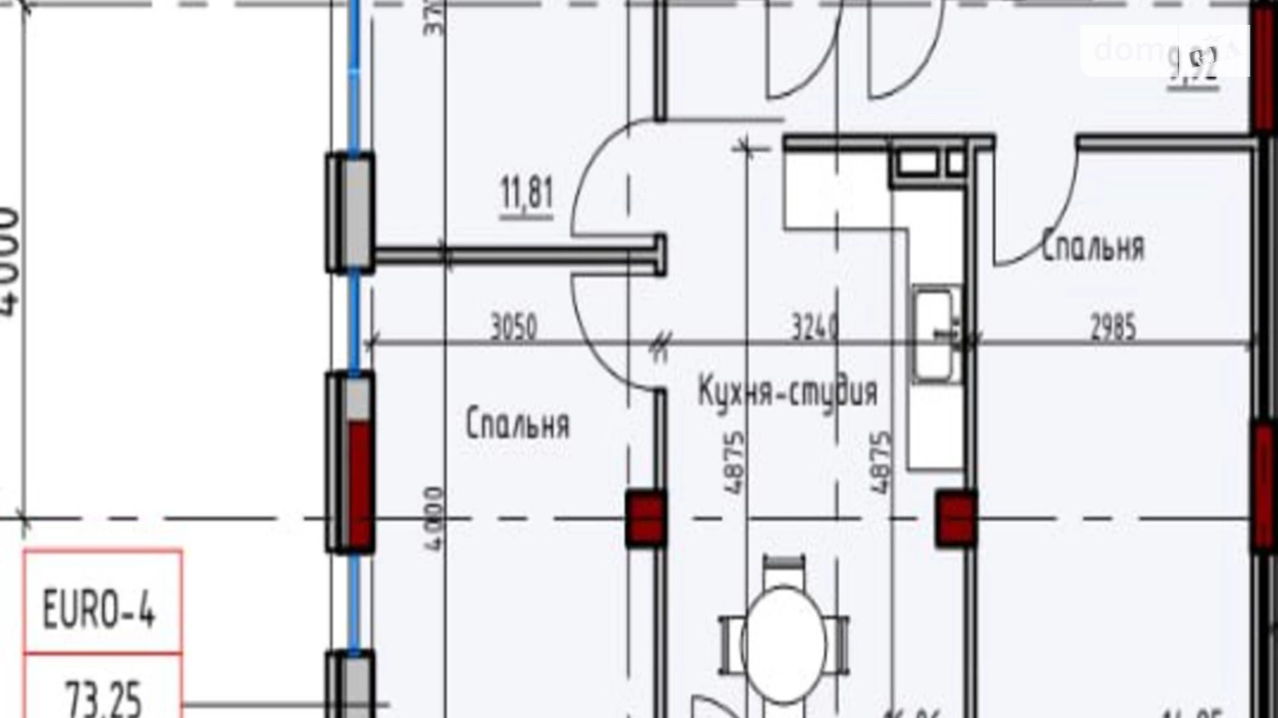 Продається 3-кімнатна квартира 73.5 кв. м у Одесі, вул. Радісна