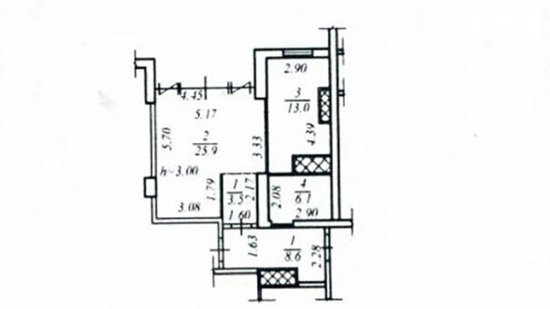 Продается 1-комнатная квартира 52 кв. м в Днепре, просп. Поля Александра, 16