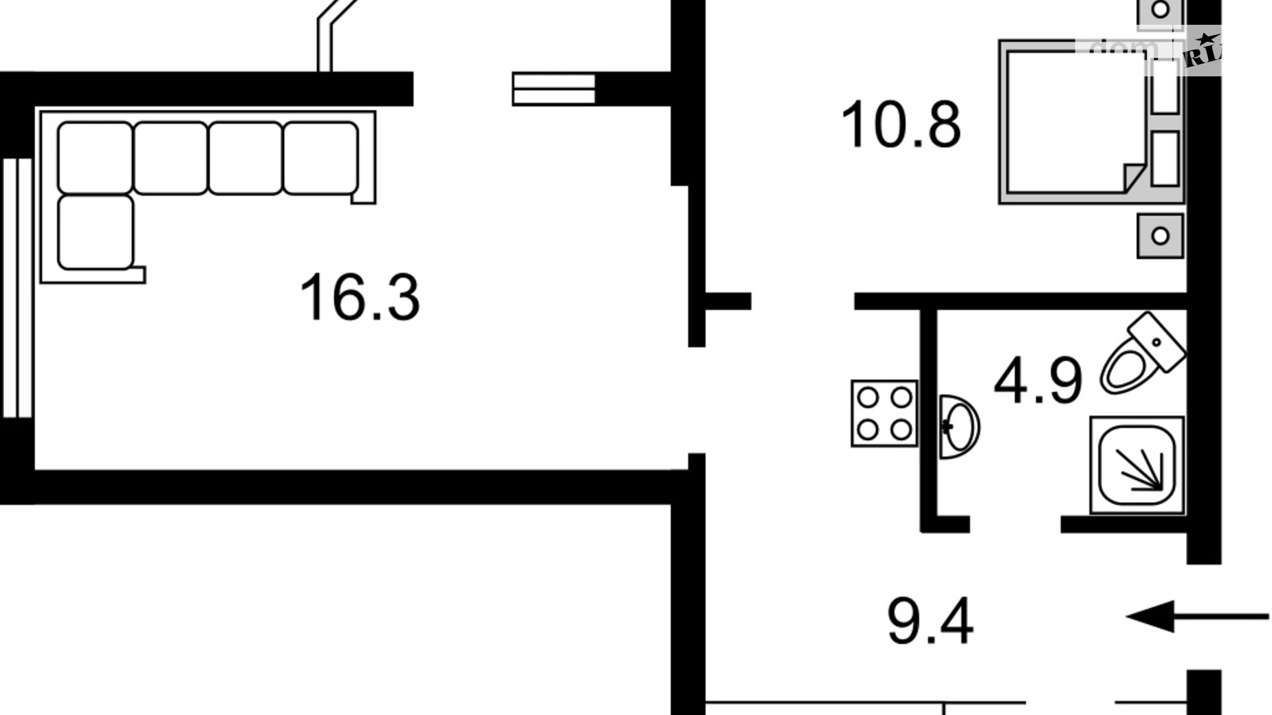 Продается 2-комнатная квартира 43 кв. м в Киеве, ул. Авиаконструктора Игоря Сикорского(Танковая), 4Б