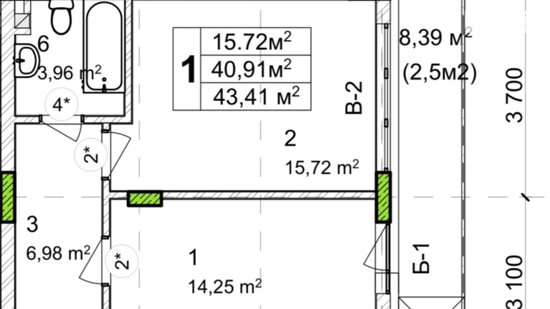 Продается 1-комнатная квартира 44 кв. м в Львове, ул. Леонида Перфецкого, 6