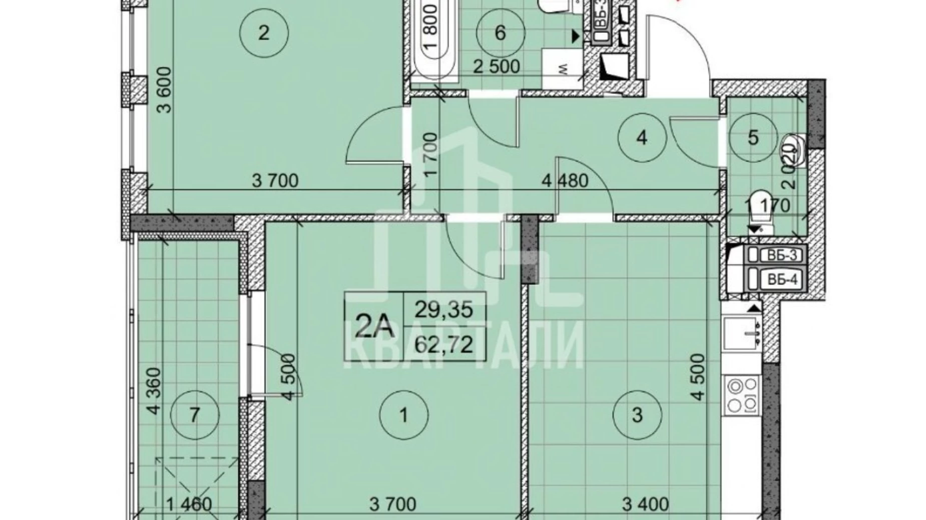 Продается 2-комнатная квартира 63 кв. м в Киеве, ул. Бердника Олеся, 1Д