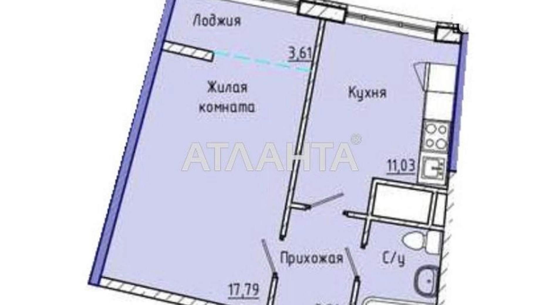 Продается 1-комнатная квартира 41 кв. м в Одессе, ул. Каманина