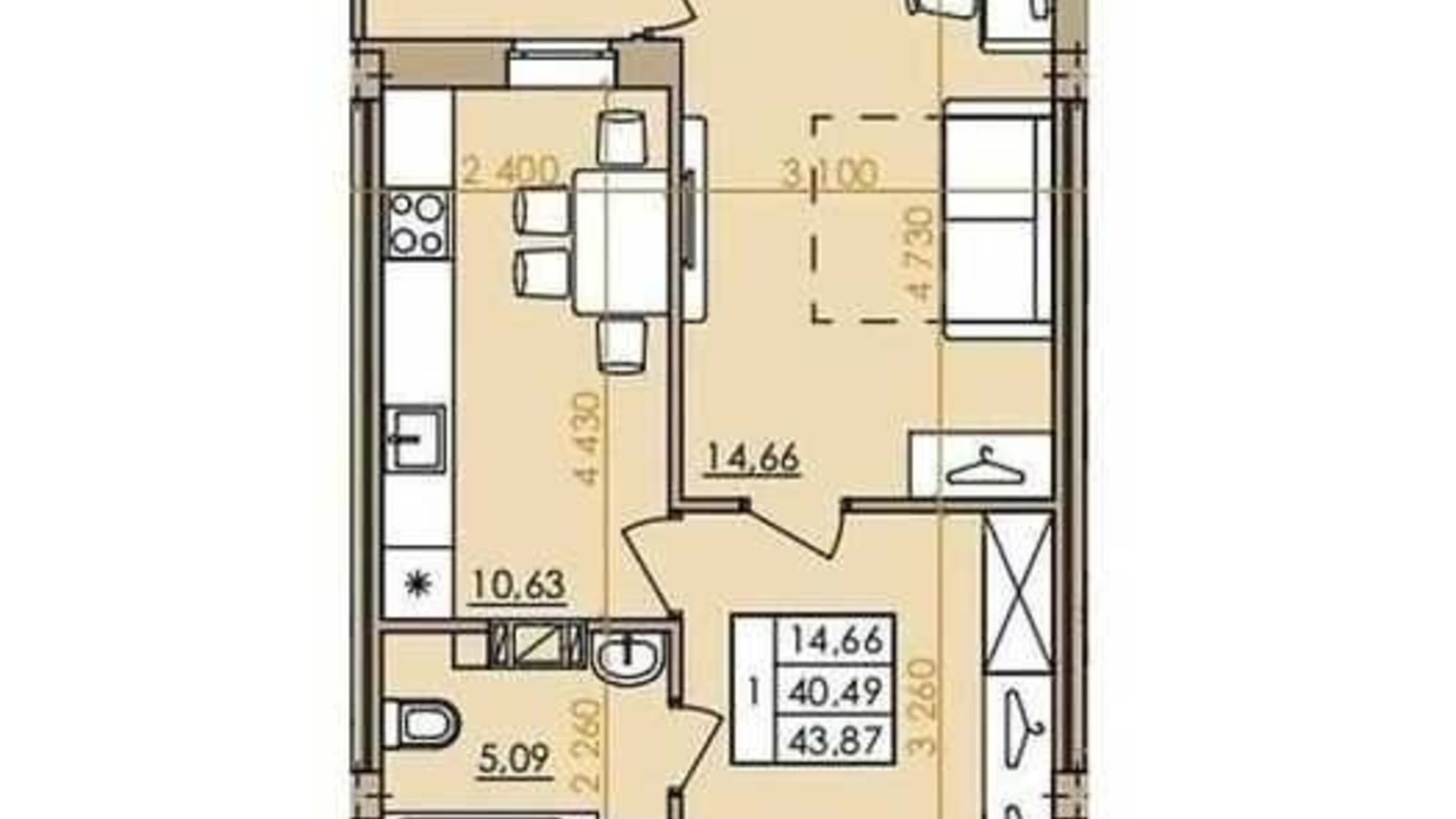 Продается 1-комнатная квартира 44 кв. м в Полтаве, ул. Европейская