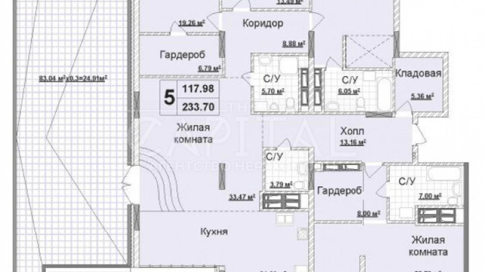 Продается 5-комнатная квартира 378 кв. м в Киеве, ул. Андрея Верхогляда(Драгомирова), 15А