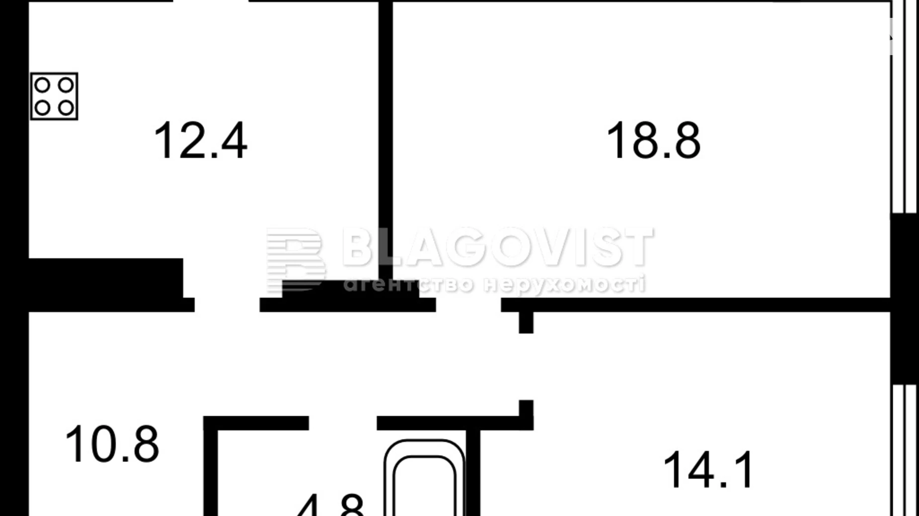 Продається 2-кімнатна квартира 62.6 кв. м у Києві, вул. Предславинська, 42