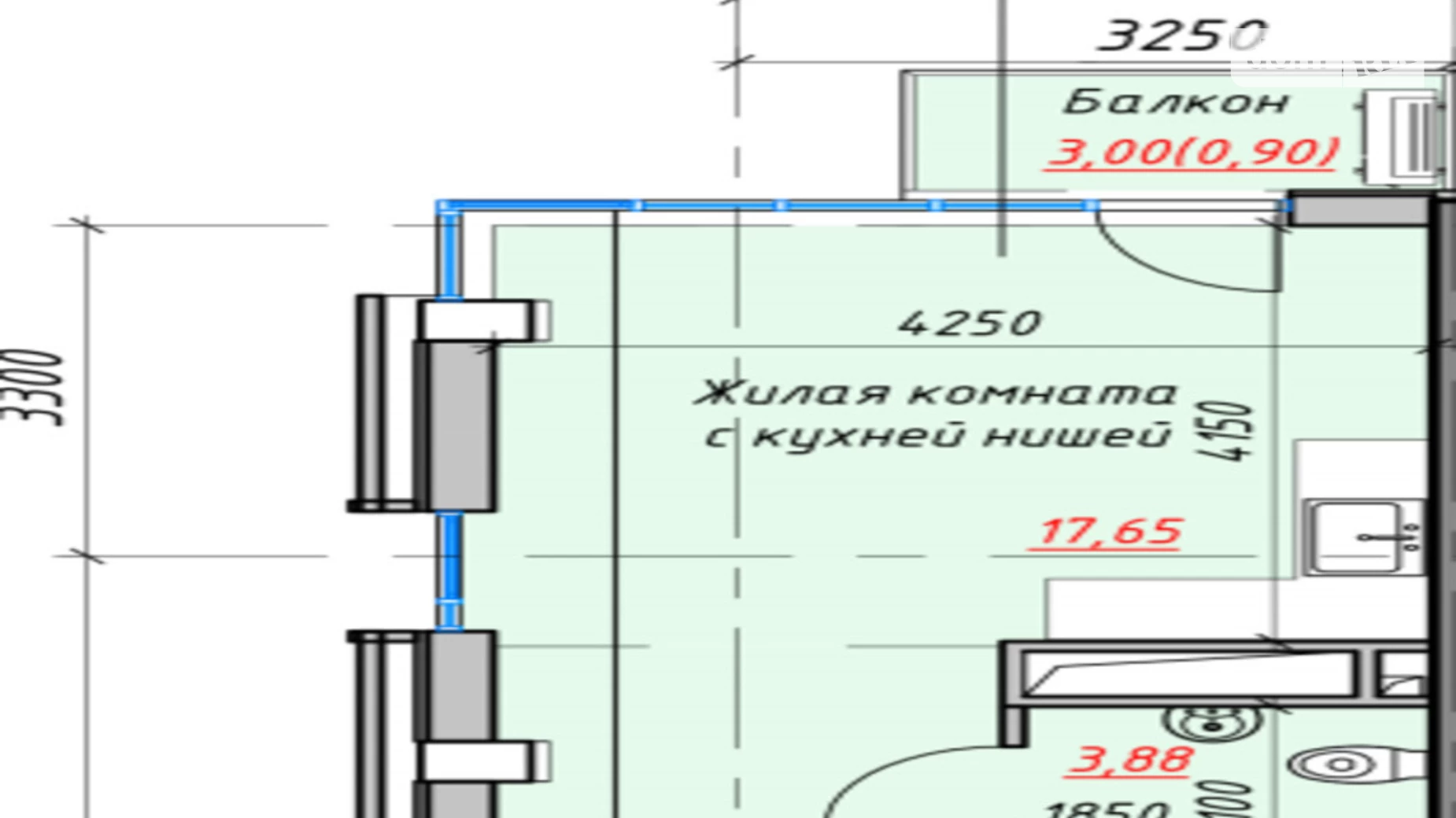 Продается 1-комнатная квартира 35.66 кв. м в Одессе, ул. Радостная