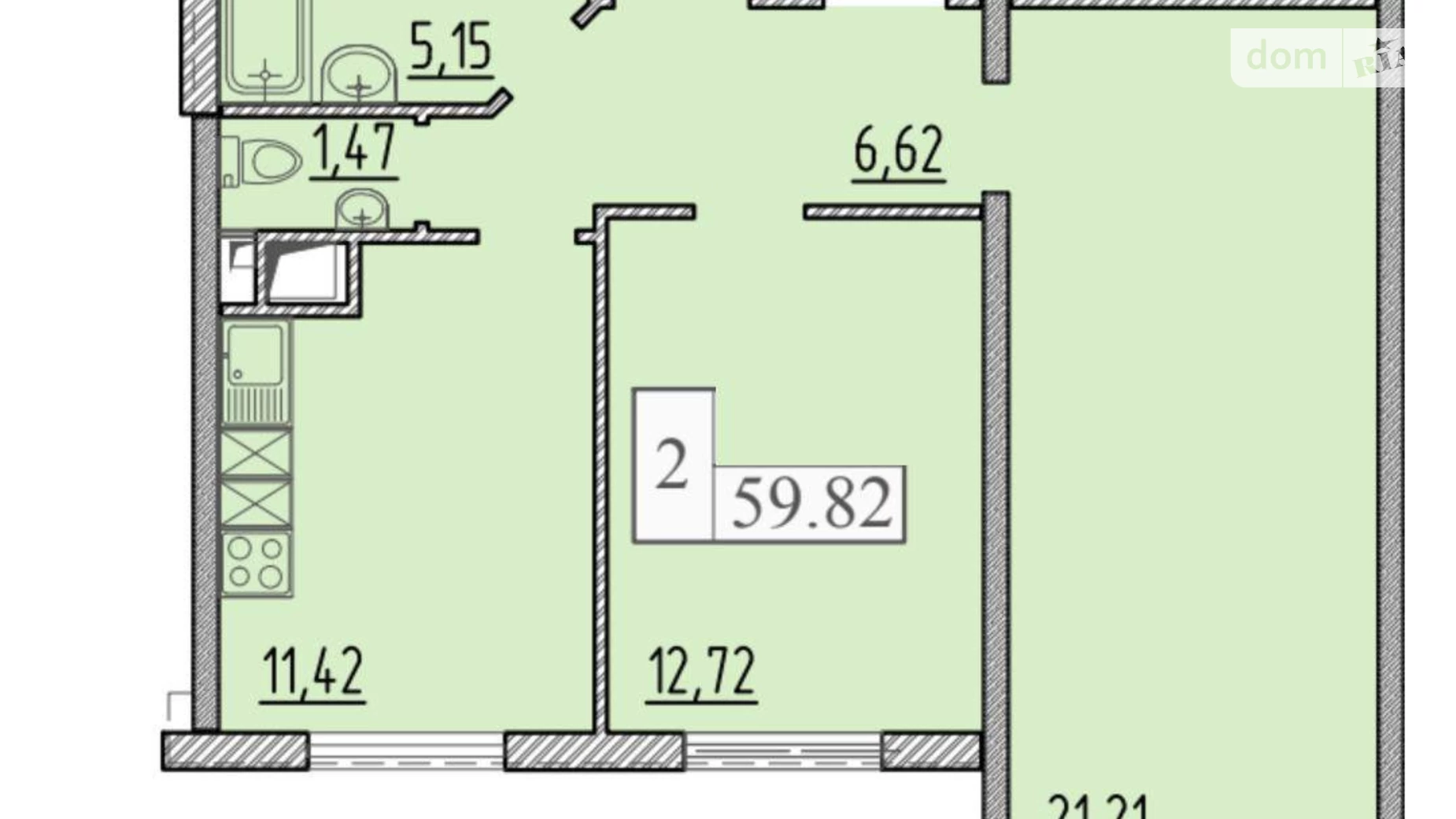 Продается 2-комнатная квартира 59.82 кв. м в Одессе, ул. Архитекторская - фото 2