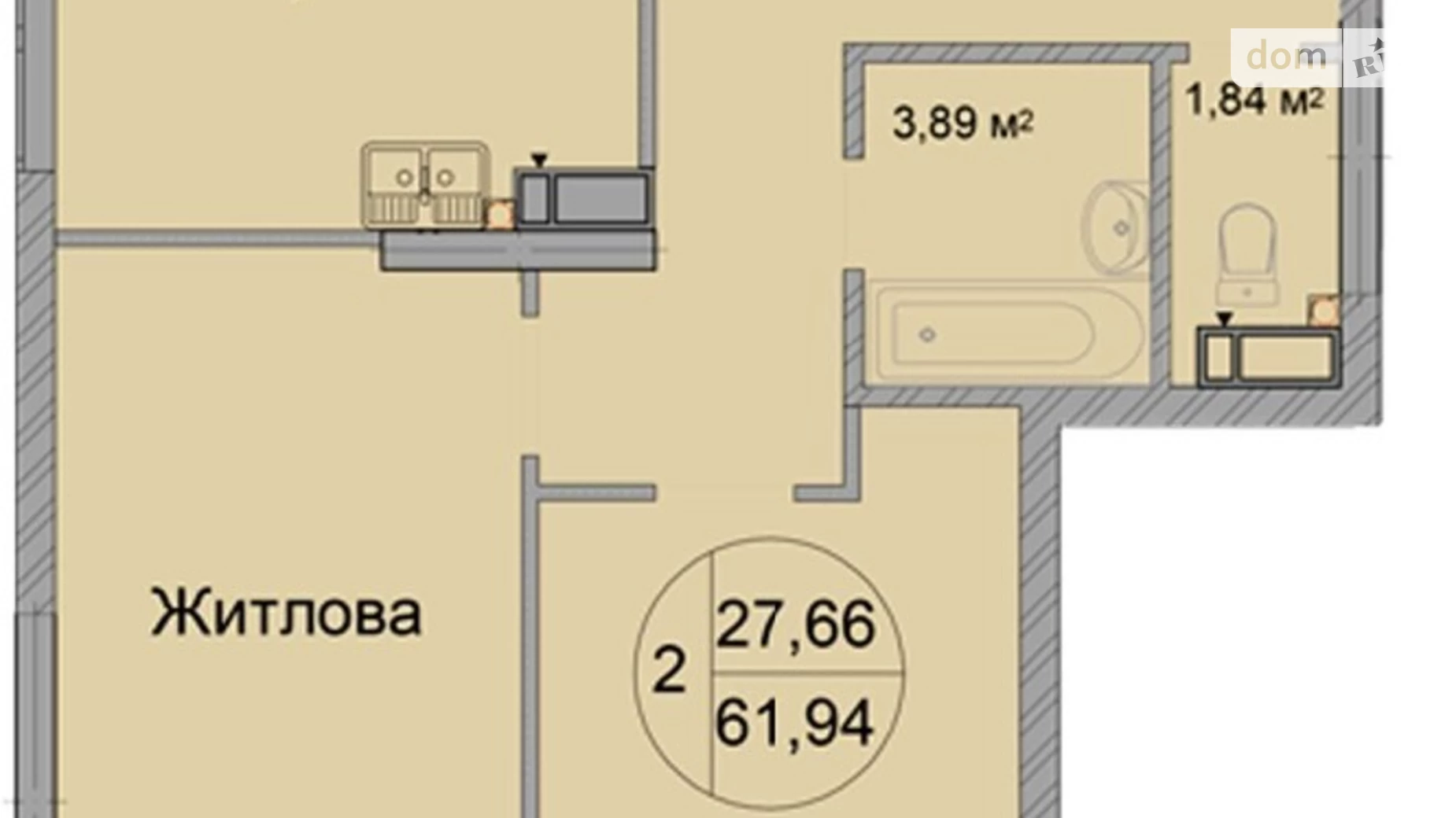 Продается 2-комнатная квартира 62 кв. м в Киеве, ул. Львовская, 15