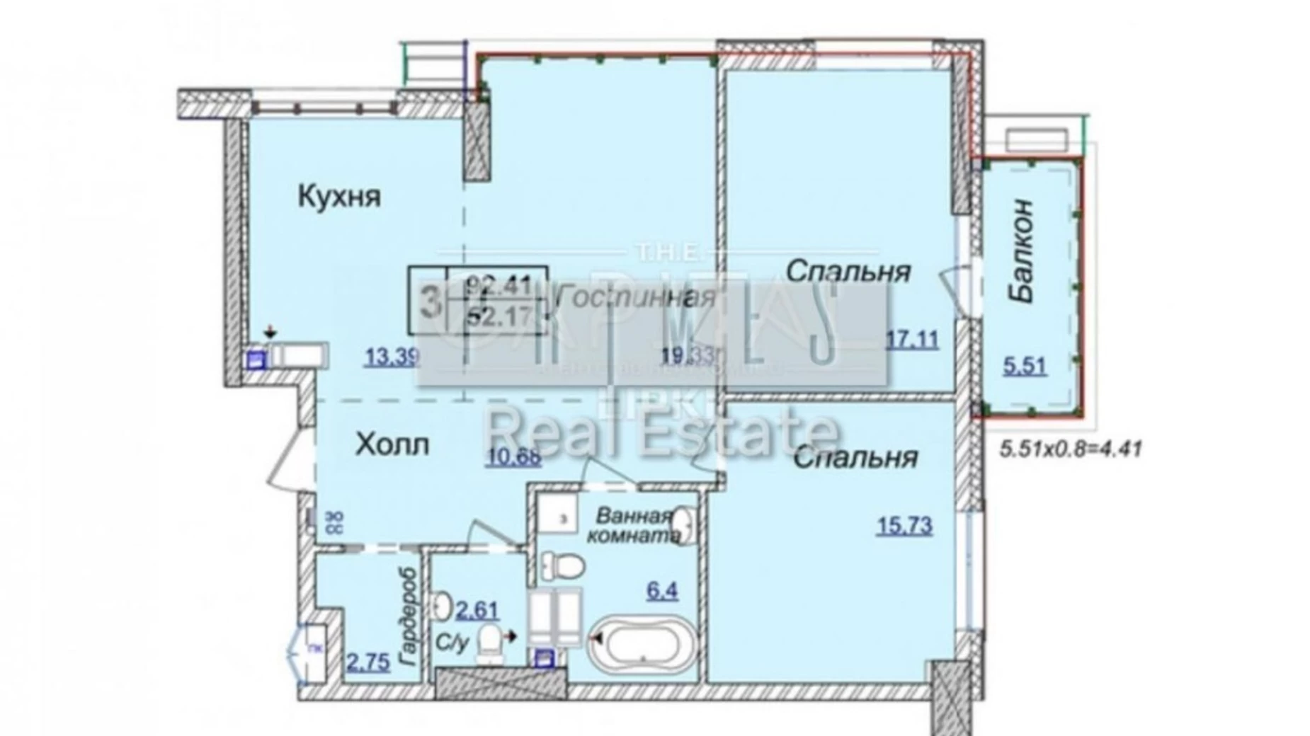 Продается 3-комнатная квартира 93 кв. м в Киеве, ул. Андрея Верхогляда(Драгомирова), 17Б - фото 5
