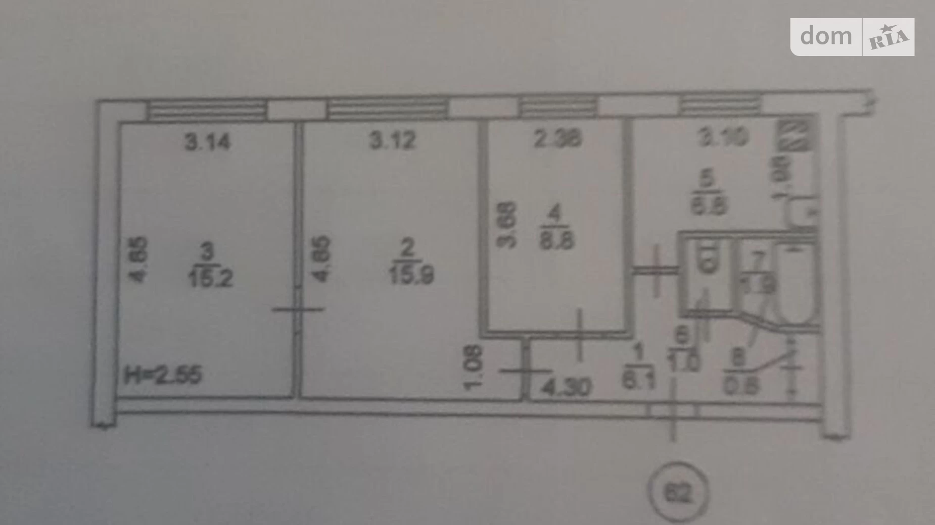 3-кімнатна квартира 56 кв. м у Запоріжжі, вул. Парамонова, 12