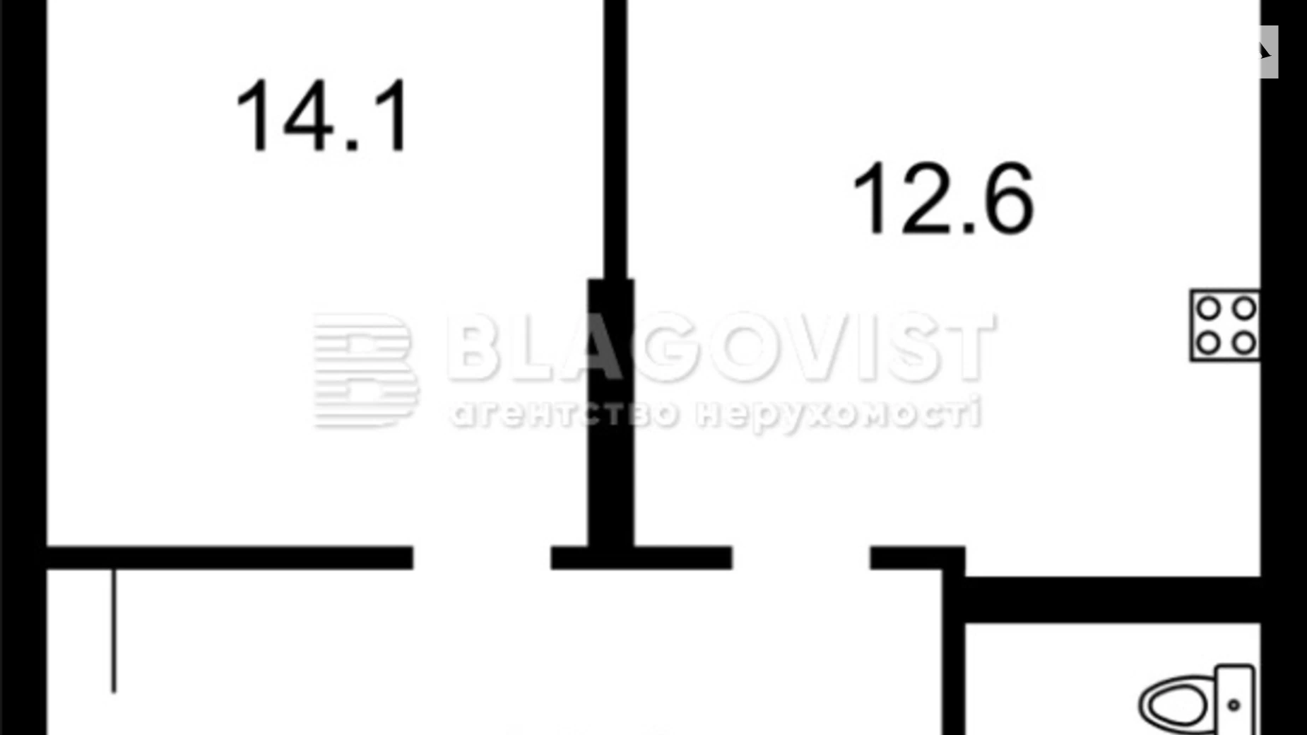 Продается 1-комнатная квартира 45.6 кв. м в Киеве, Столичное шоссе, 1