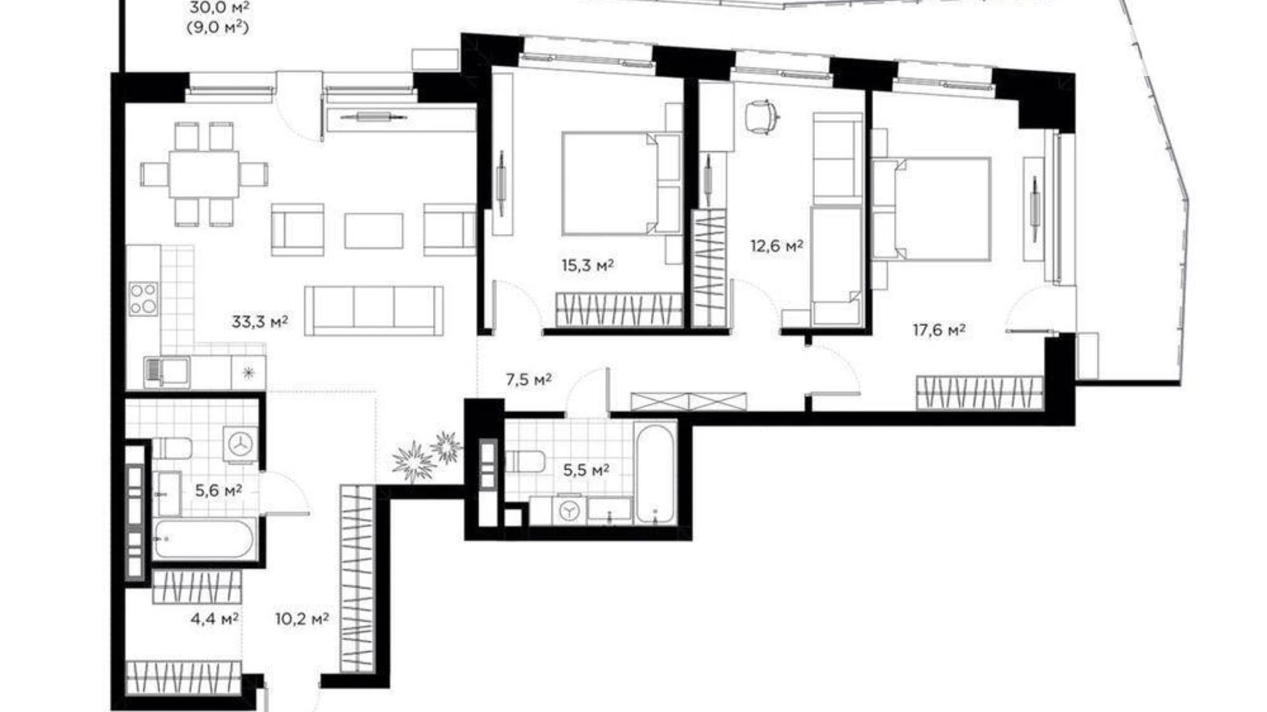 Продается 4-комнатная квартира 121 кв. м в Киеве, ул. Коновальца Евгения, 19