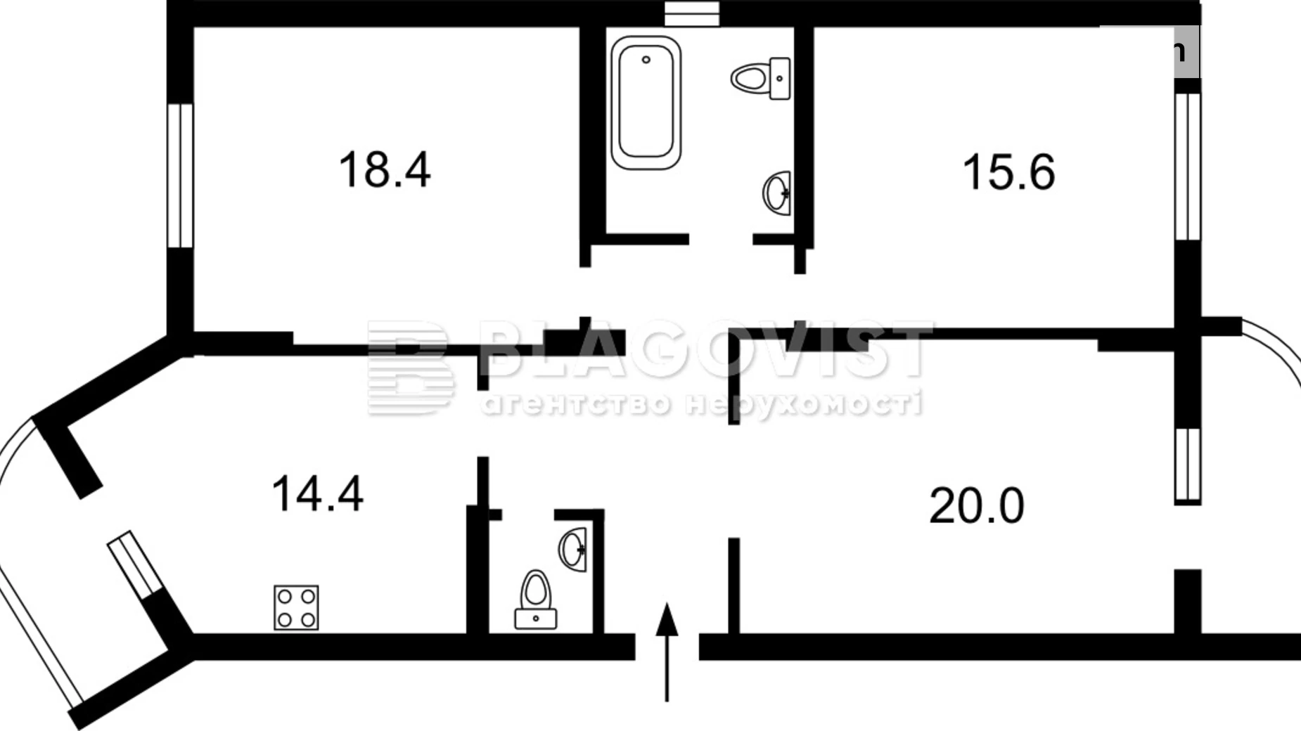 Продається 3-кімнатна квартира 95 кв. м у Києві, просп. Науки, 62А