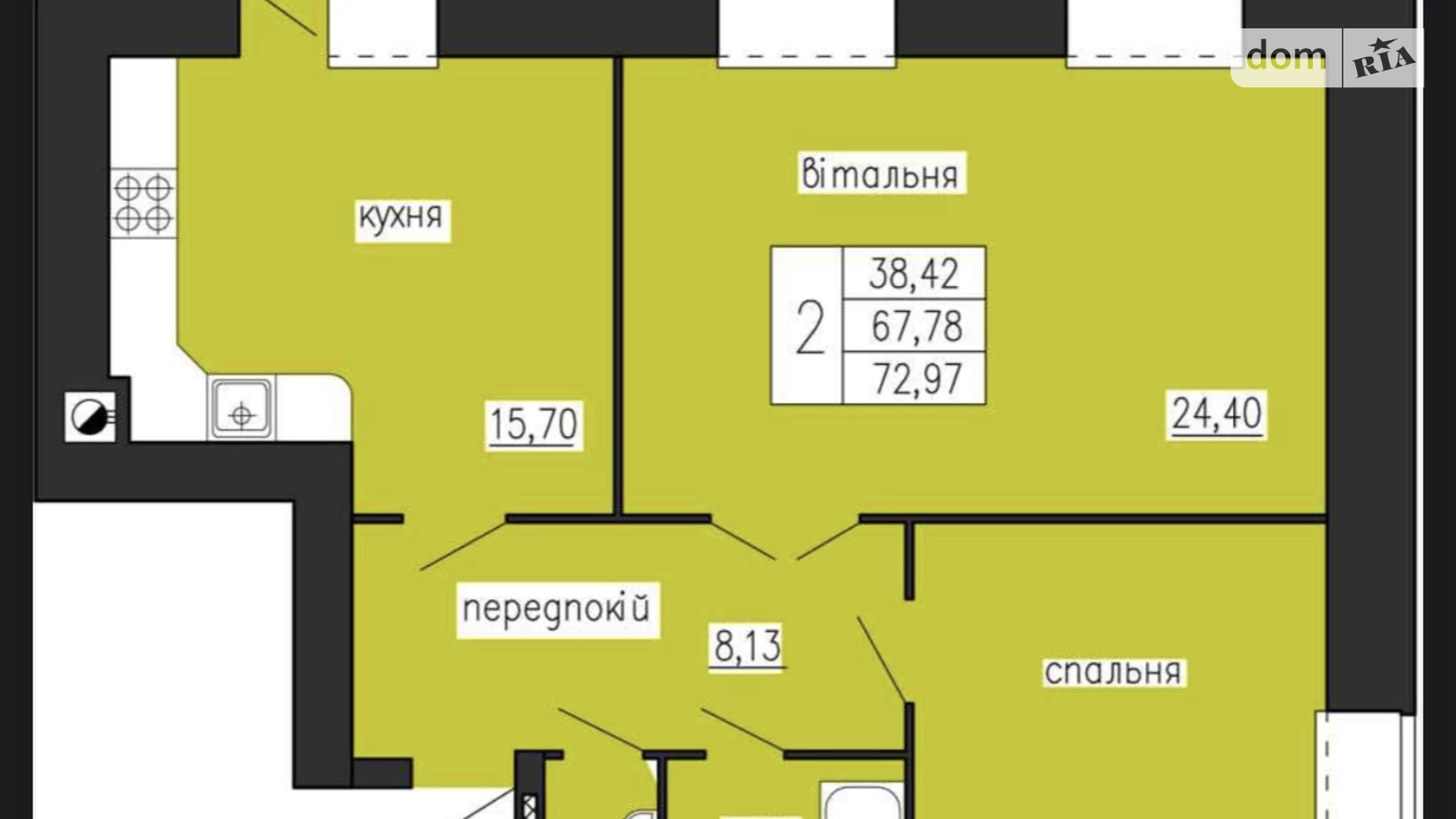 2-кімнатна квартира 68 кв. м у Тернополі, вул. Володимира Лучаковського(Лучаківського)