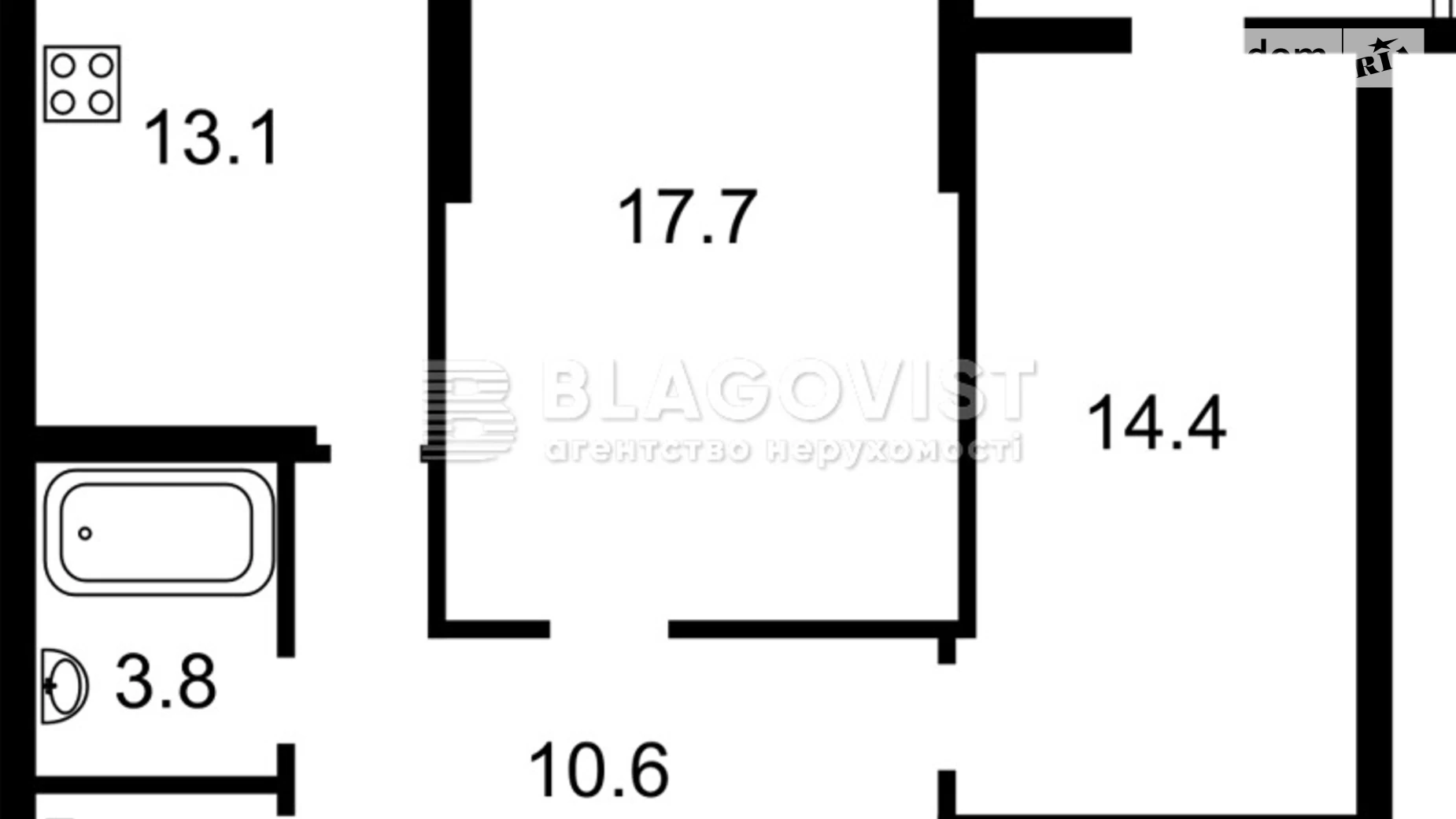 Продается 2-комнатная квартира 62 кв. м в Киеве, ул. Большая Китаевская, 59