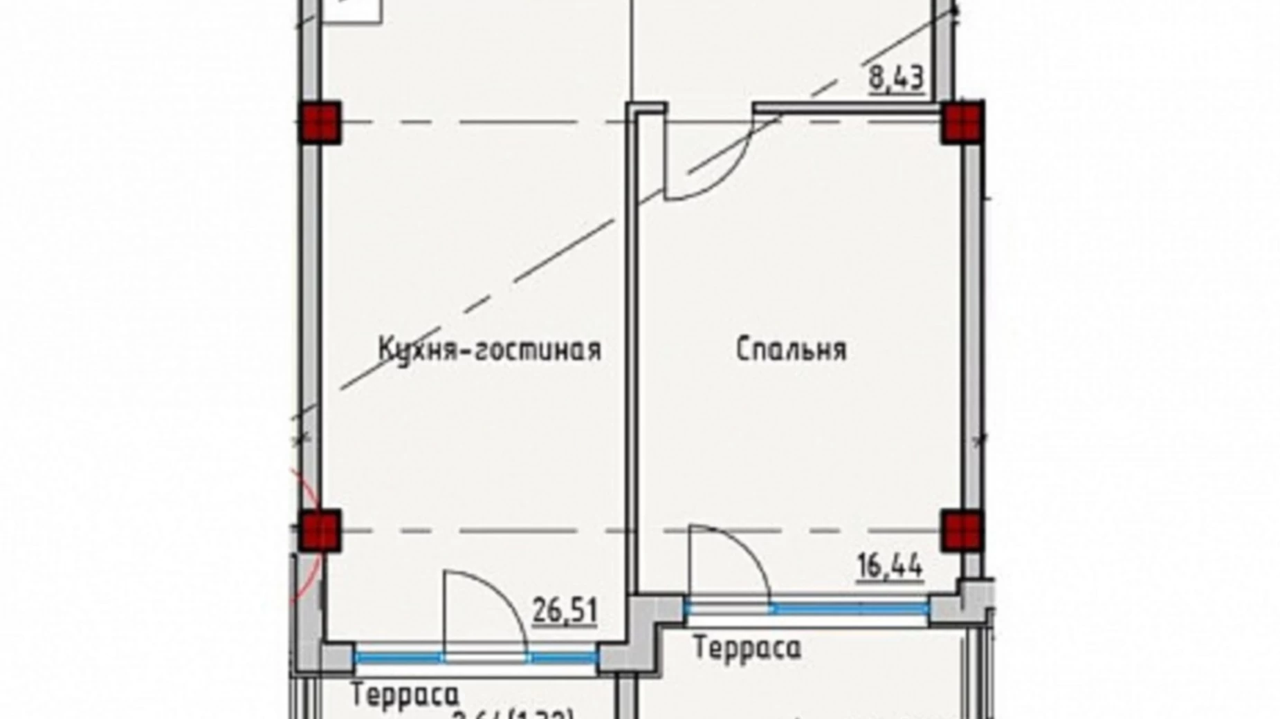 Продается 1-комнатная квартира 59.48 кв. м в Одессе, ул. Софиевская, 1А